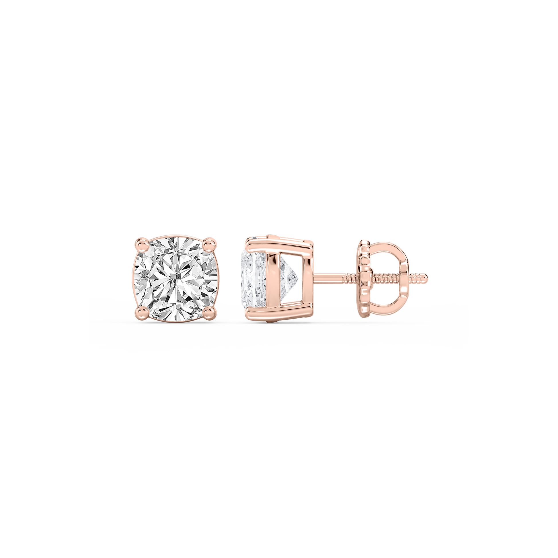 Lovea Classic Ohrstecker Schraubverschluss – Kissenschliff – Roségold