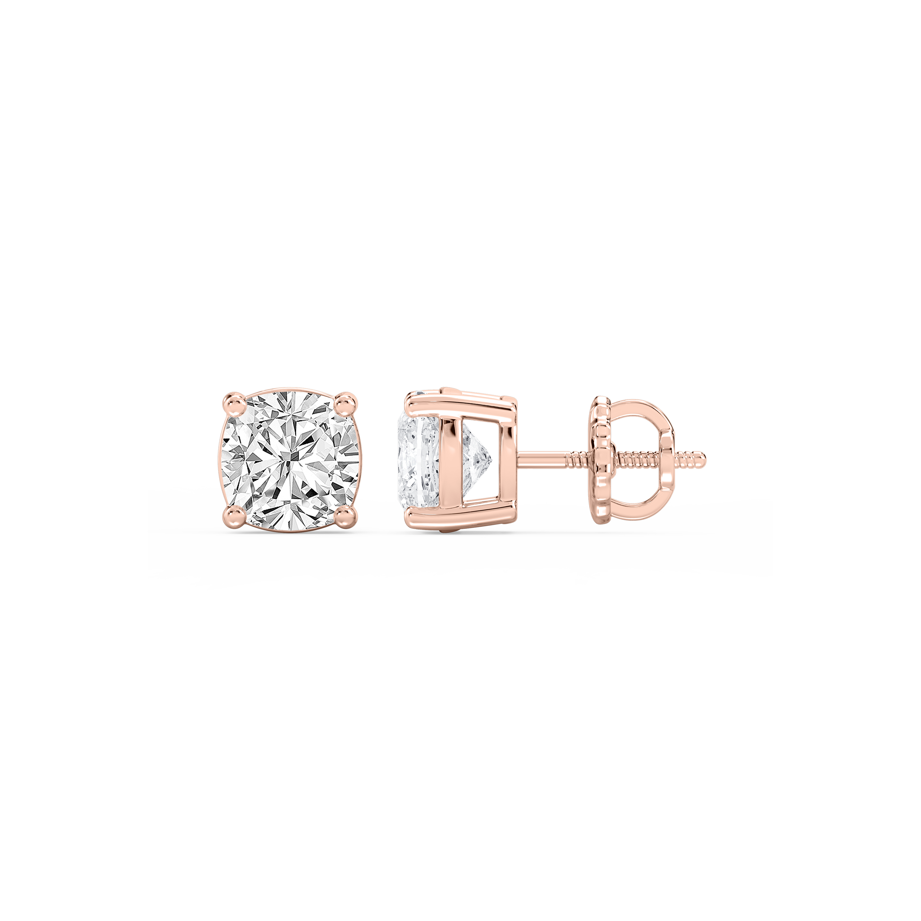 Lovea Classic Ohrstecker Schraubverschluss – Kissenschliff – Roségold