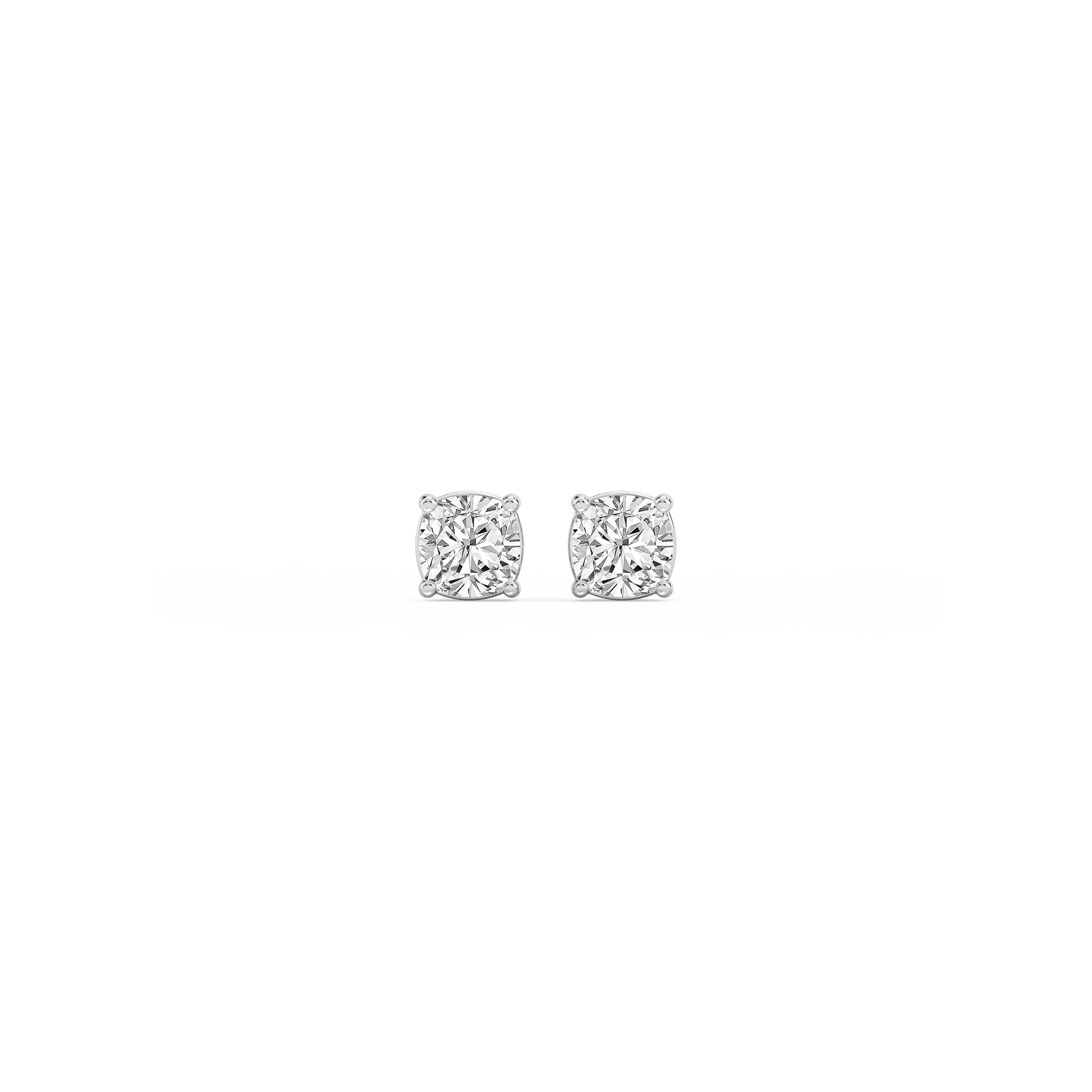 Lovea Classic Ohrstecker Schraubverschluss – Kissenschliff – Weißgold