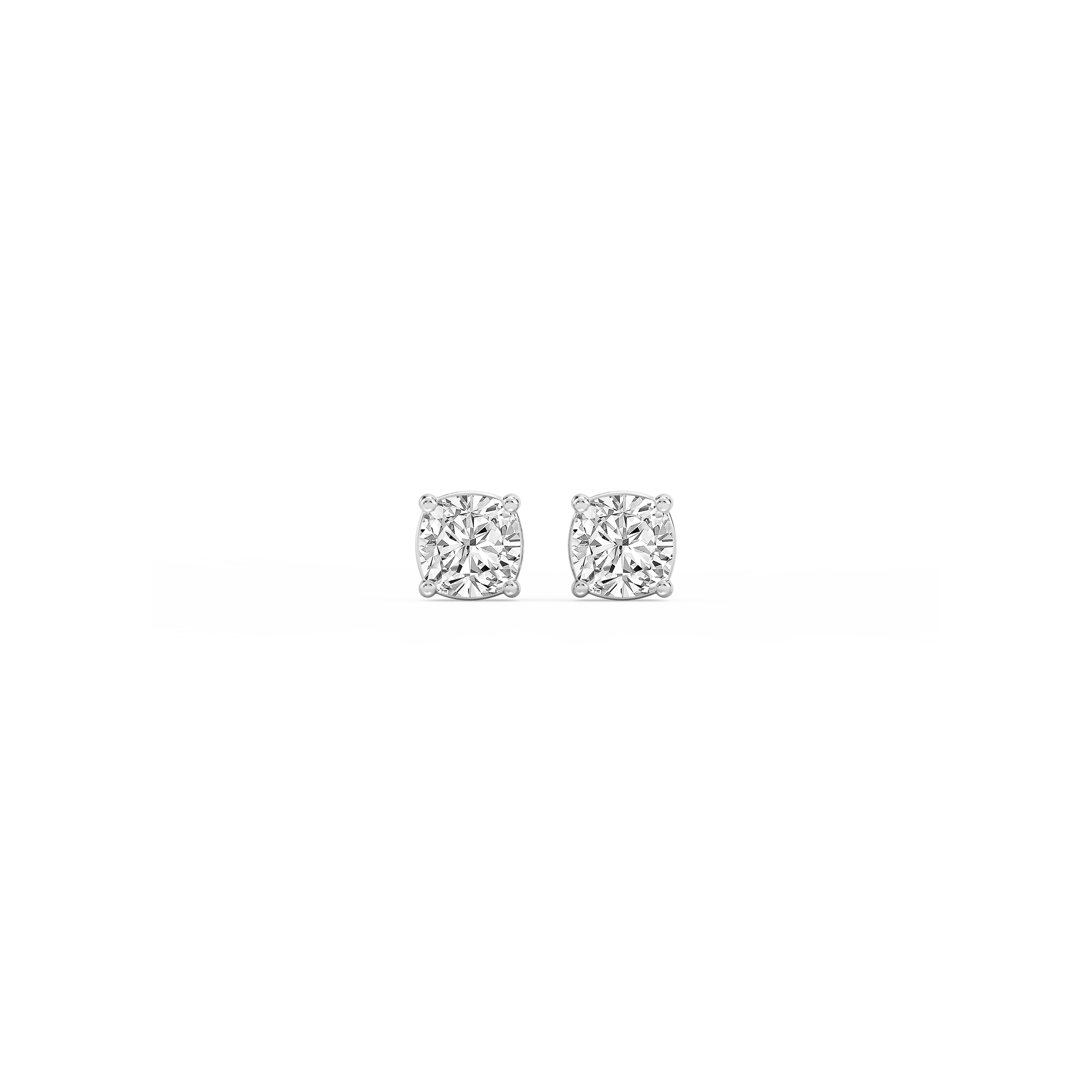 Lovea Classic Ohrstecker Schraubverschluss – Kissenschliff – Weißgold