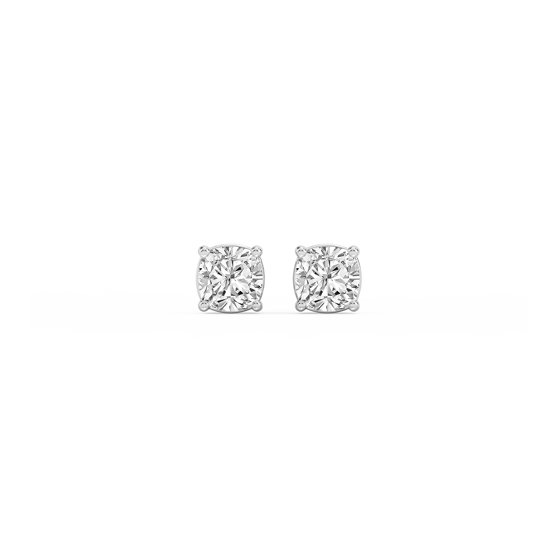 Lovea Classic Ohrstecker Schraubverschluss – Kissenschliff – Weißgold