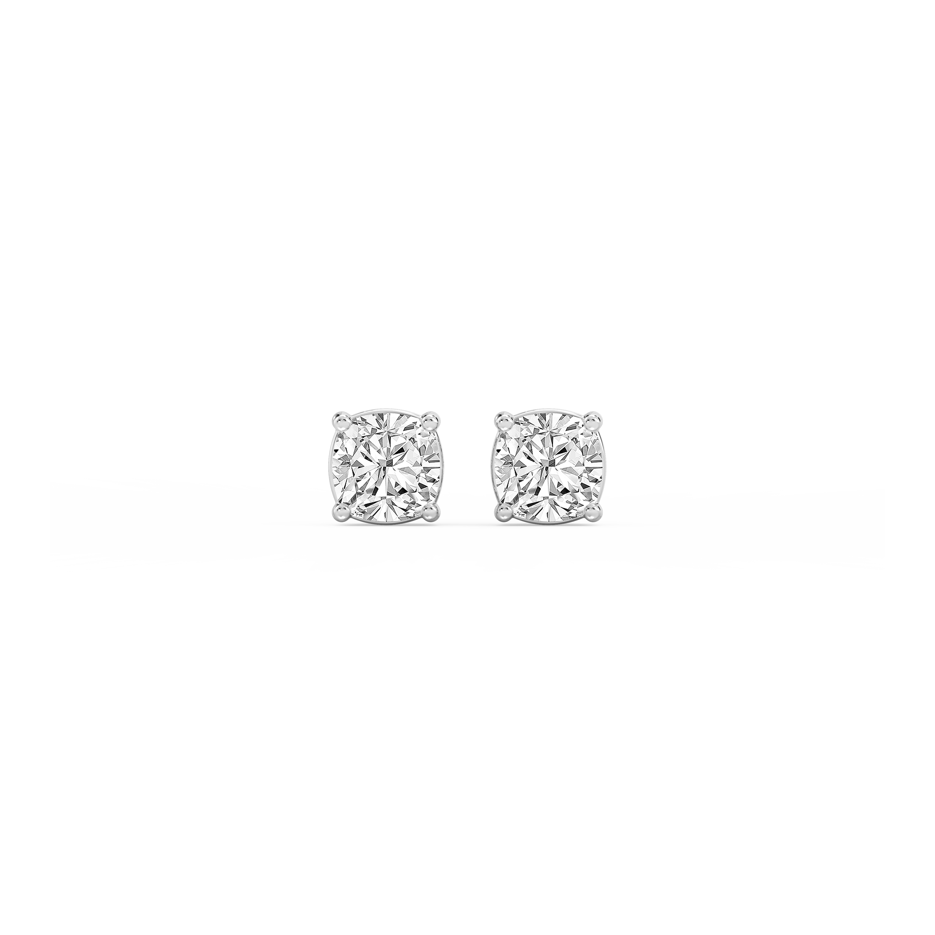 Lovea Classic Ohrstecker Schraubverschluss – Kissenschliff – Weißgold