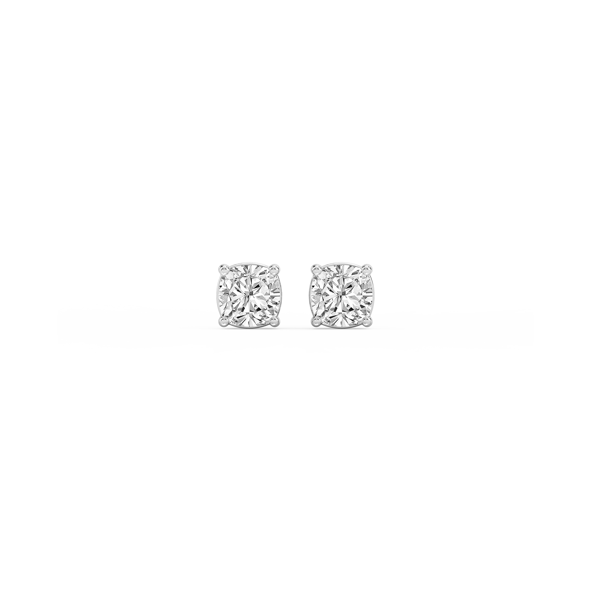 Lovea Classic Ohrstecker Schraubverschluss – Kissenschliff – Weißgold