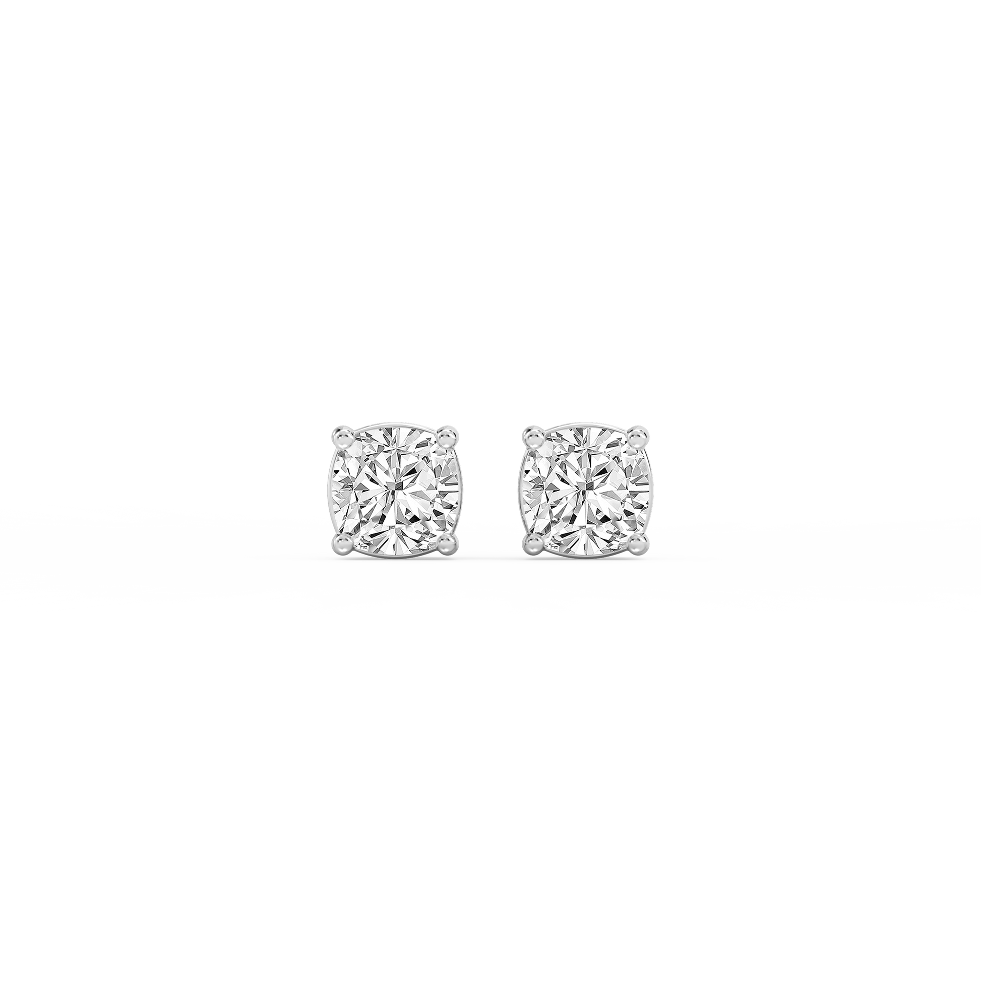 Lovea Classic Ohrstecker Schraubverschluss – Kissenschliff – Weißgold