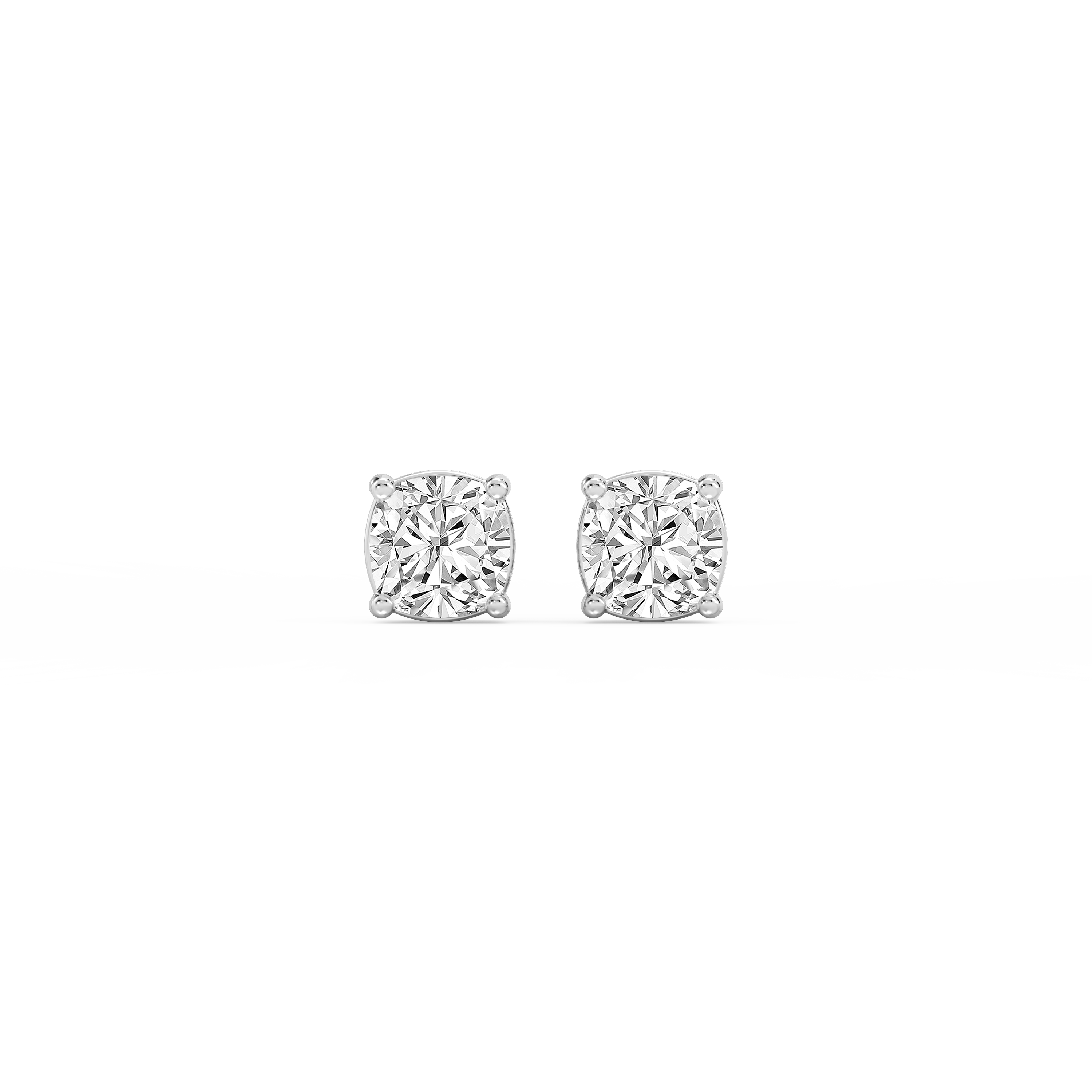 Lovea Classic Ohrstecker Schraubverschluss – Kissenschliff – Weißgold