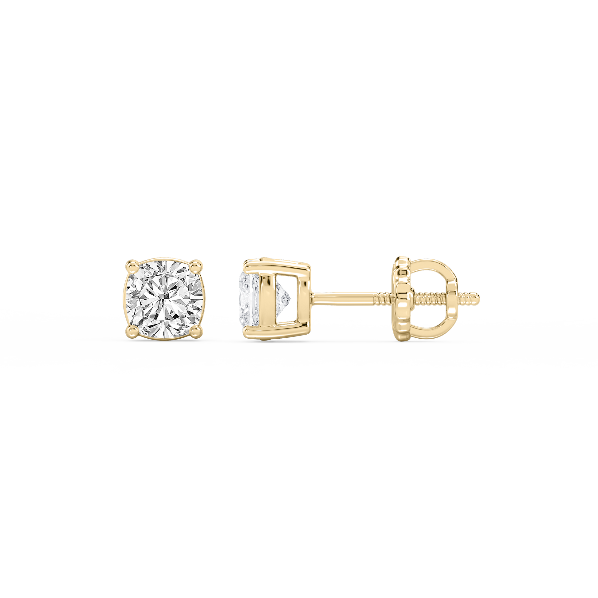 Lovea Classic Ohrstecker Schraubverschluss – Kissenschliff – Gelbgold