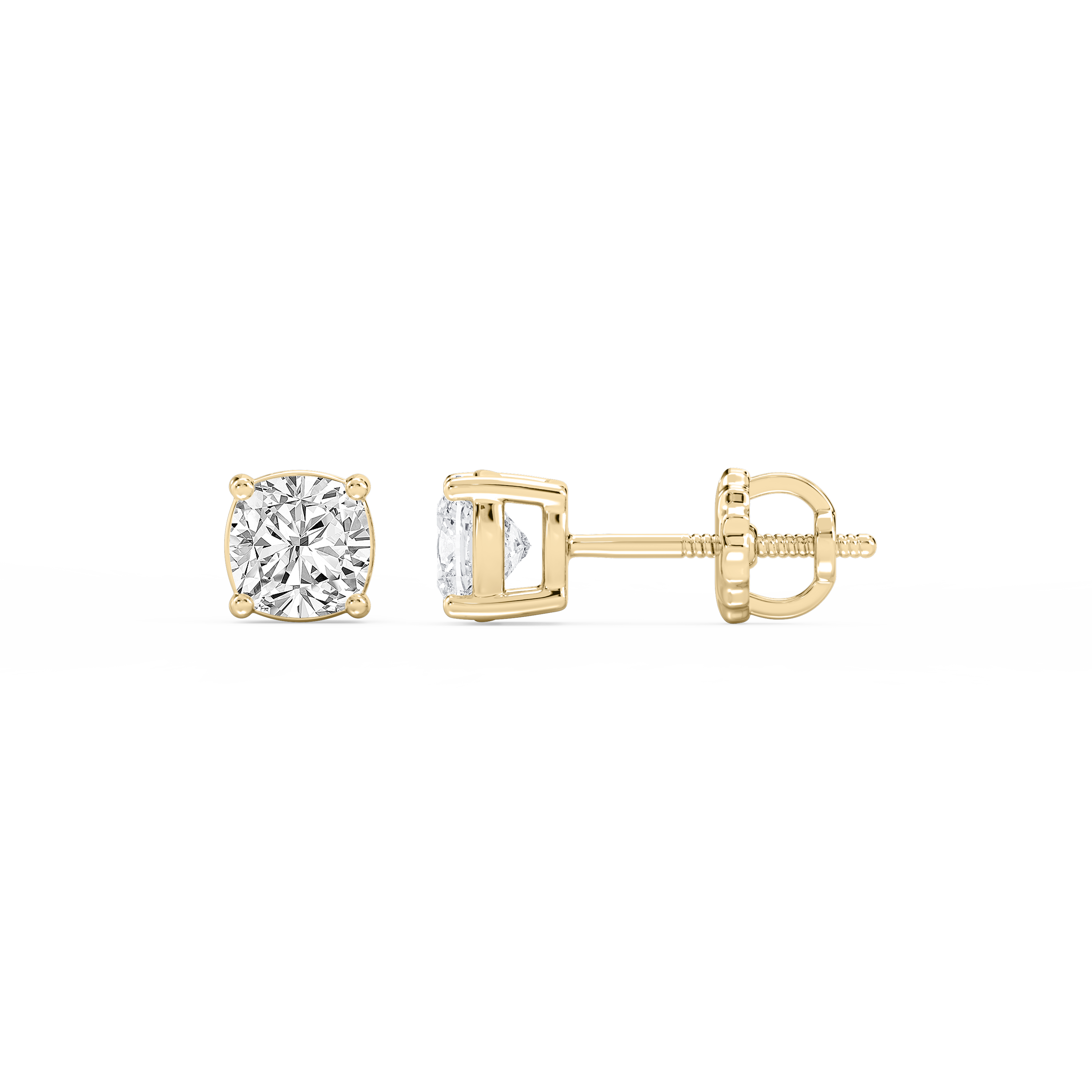 Lovea Classic Ohrstecker Schraubverschluss – Kissenschliff – Gelbgold