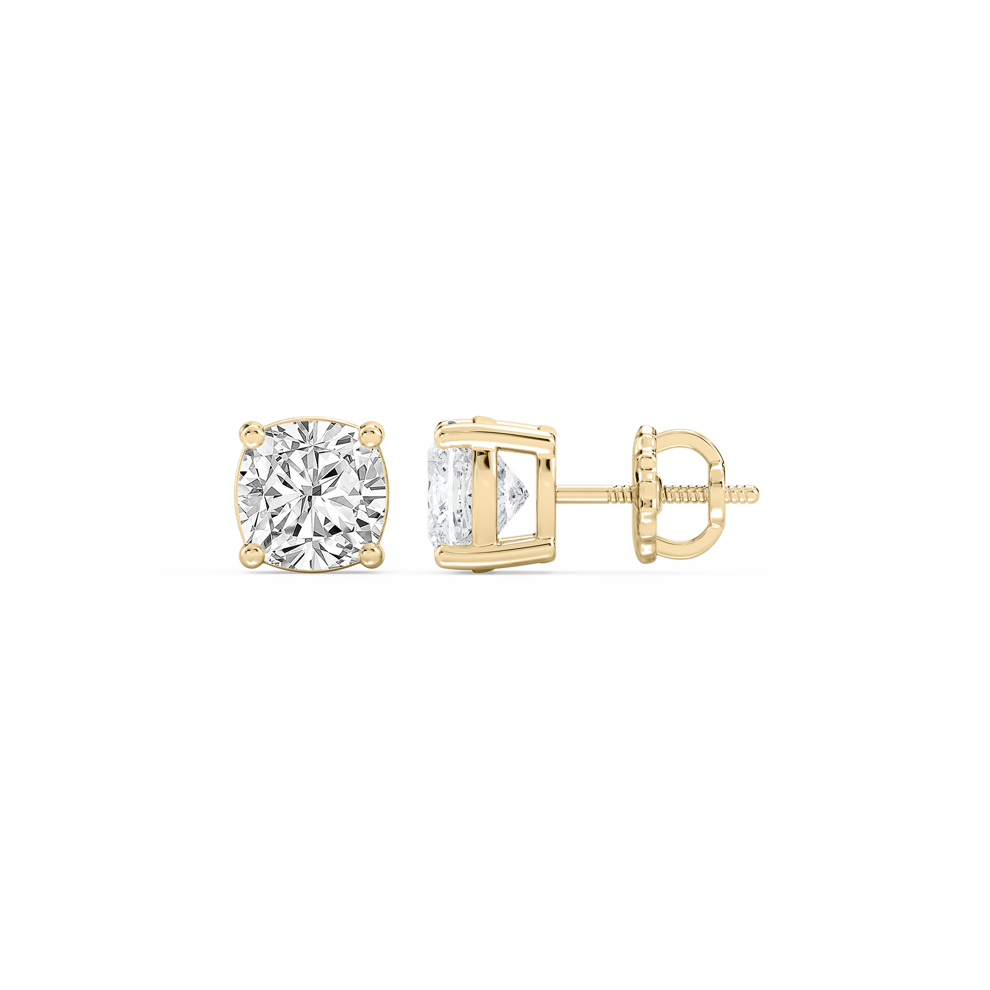Lovea Classic Ohrstecker Schraubverschluss – Kissenschliff – Gelbgold