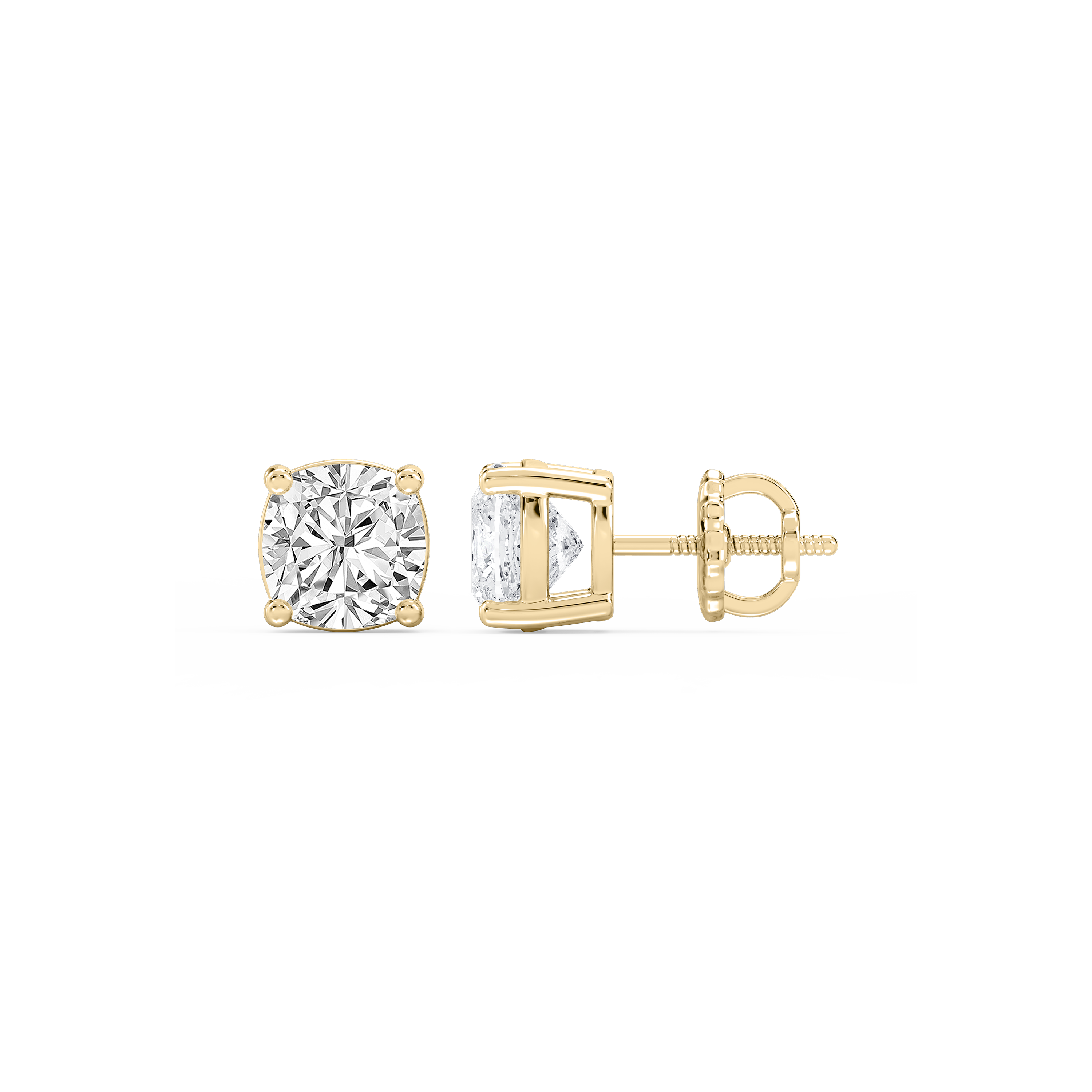 Lovea Classic Ohrstecker Schraubverschluss – Kissenschliff – Gelbgold
