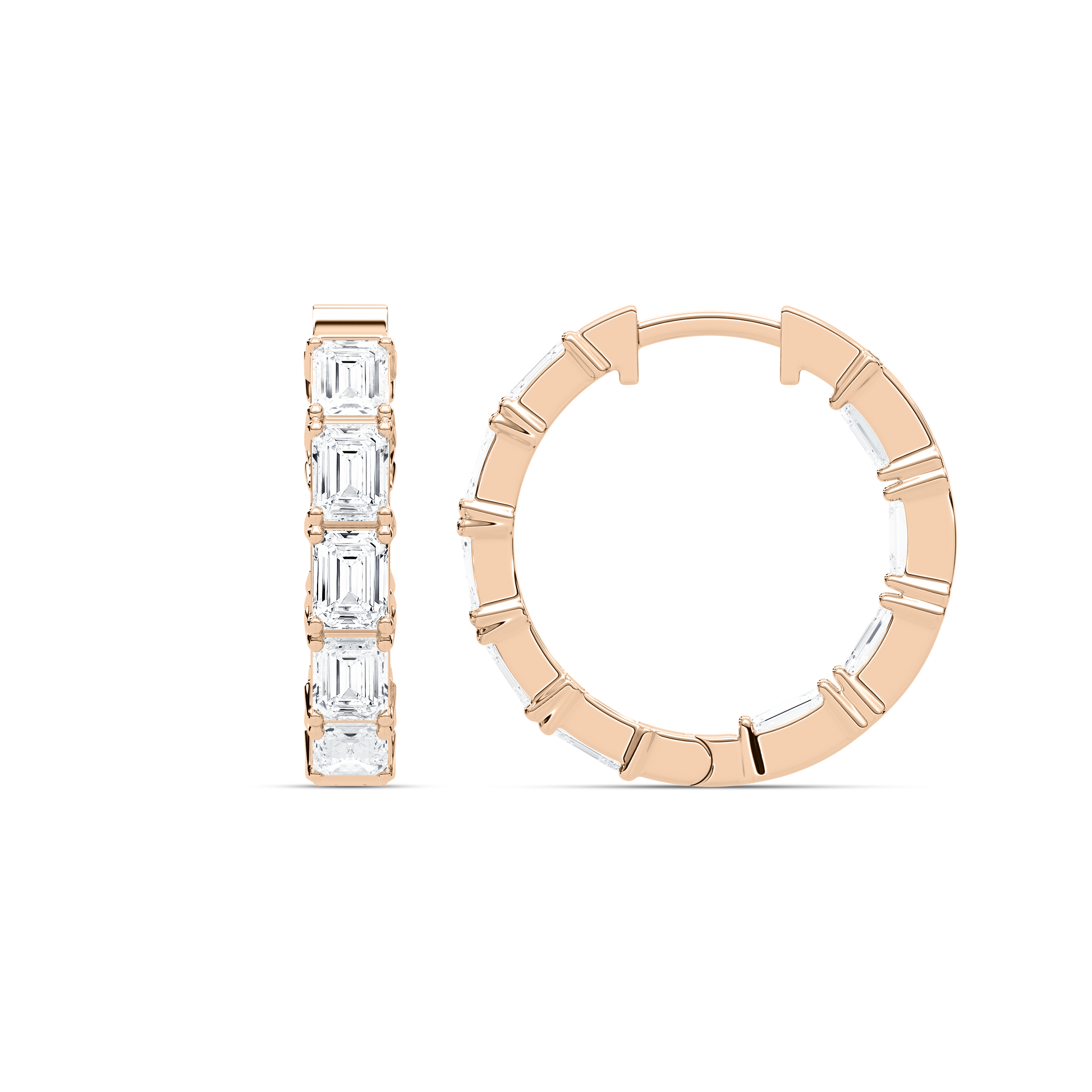 Lovea Inside-Out Creolen Ost-West – Smaragdschliff – Roségold