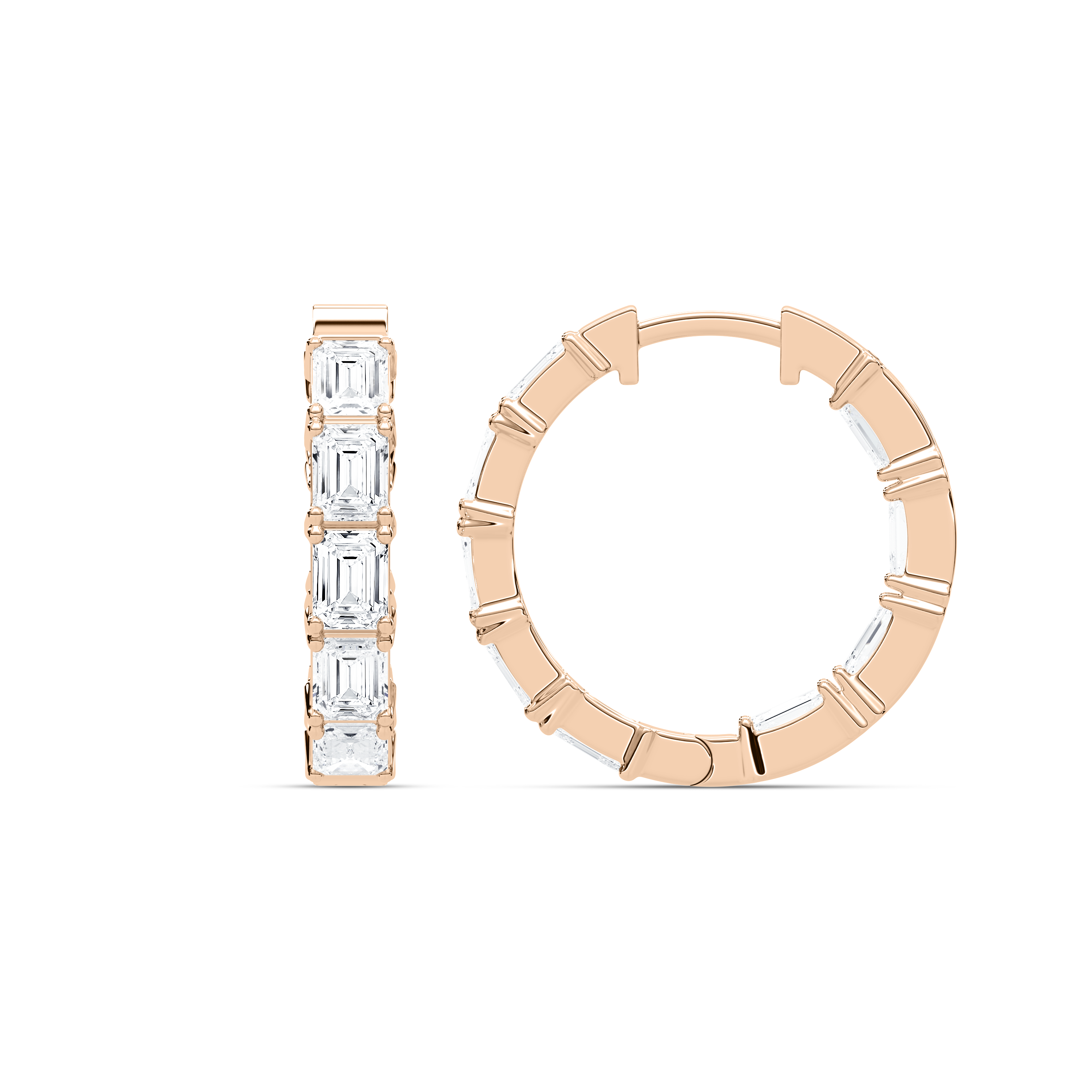 Lovea Inside-Out Creolen Ost-West – Smaragdschliff – Roségold