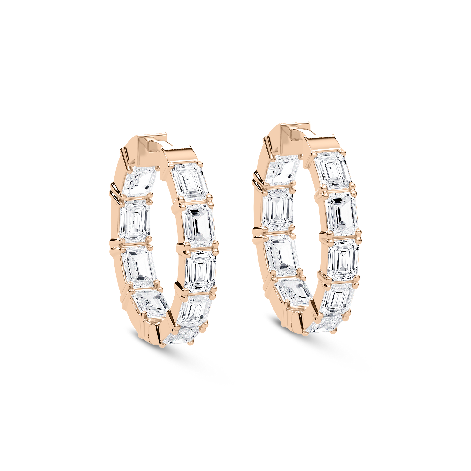Lovea Inside-Out Creolen Ost-West – Smaragdschliff – Roségold