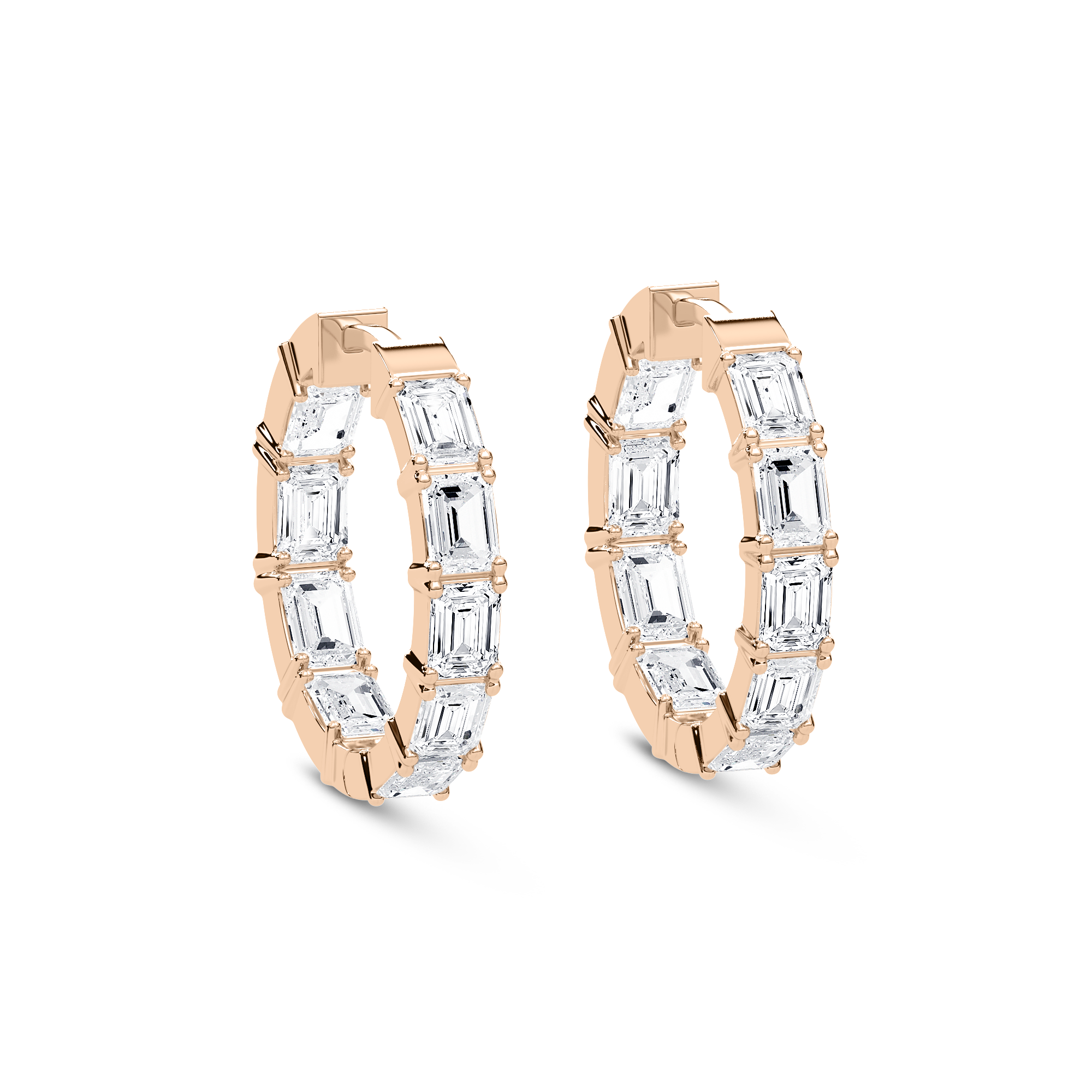 Lovea Inside-Out Creolen Ost-West – Smaragdschliff – Roségold