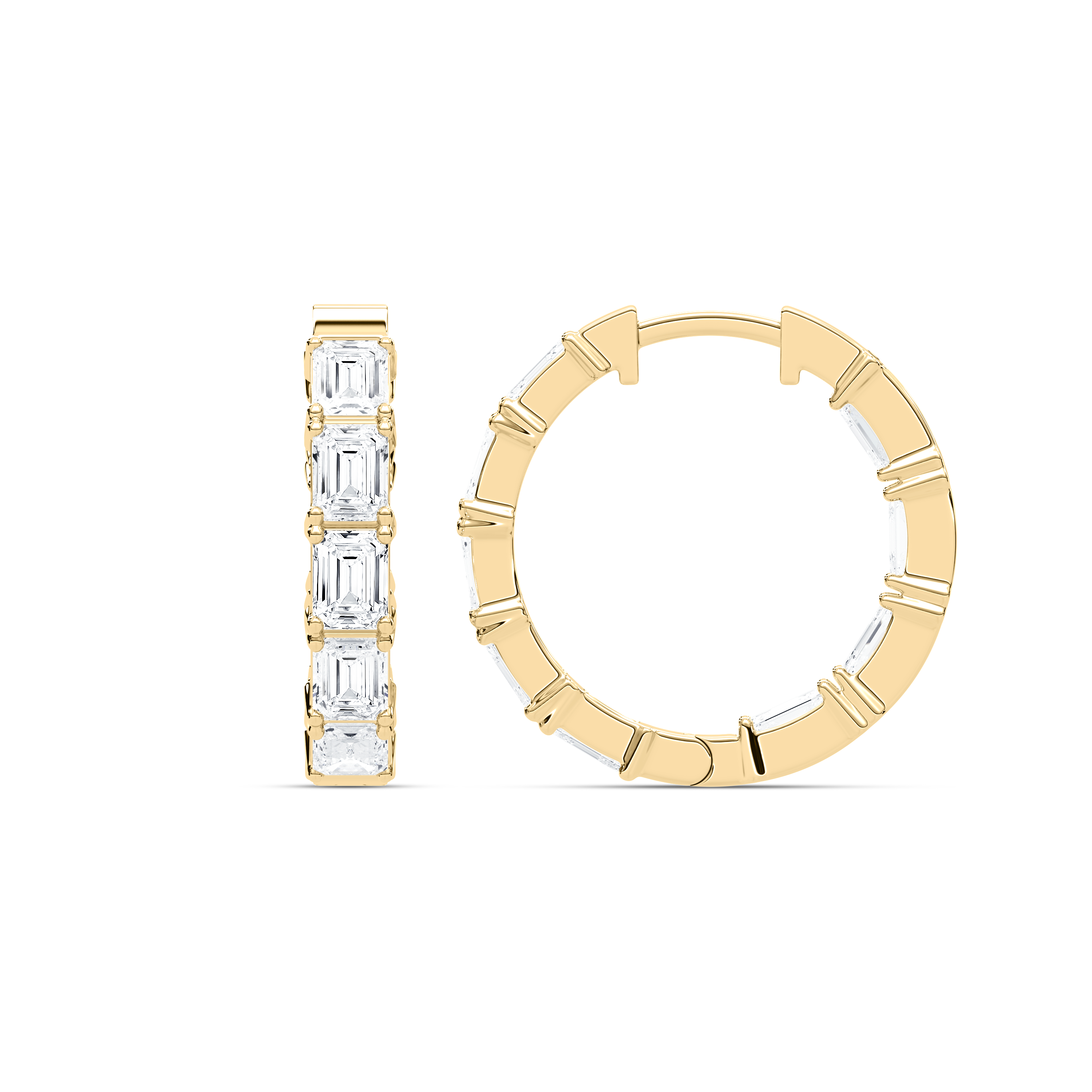 Lovea Inside-Out Creolen Ost-West – Smaragdschliff – Gelbgold