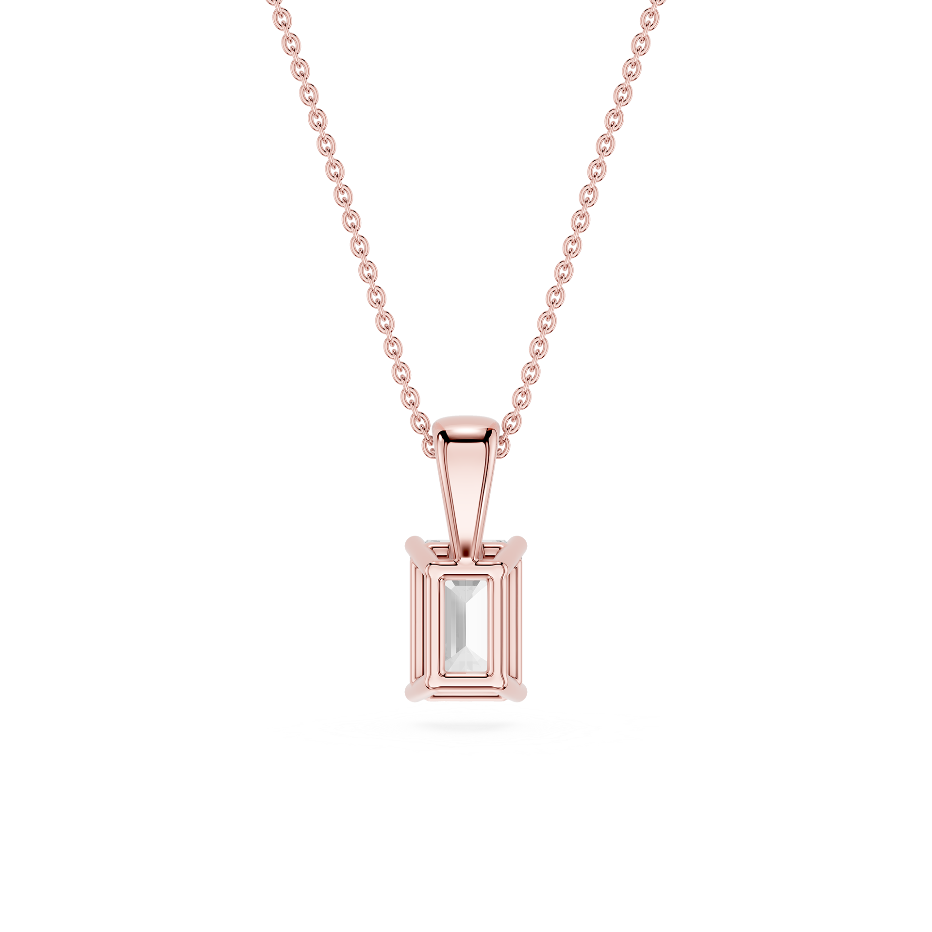 Lovea Solitär Anhänger – Smaragdschliff – Roségold