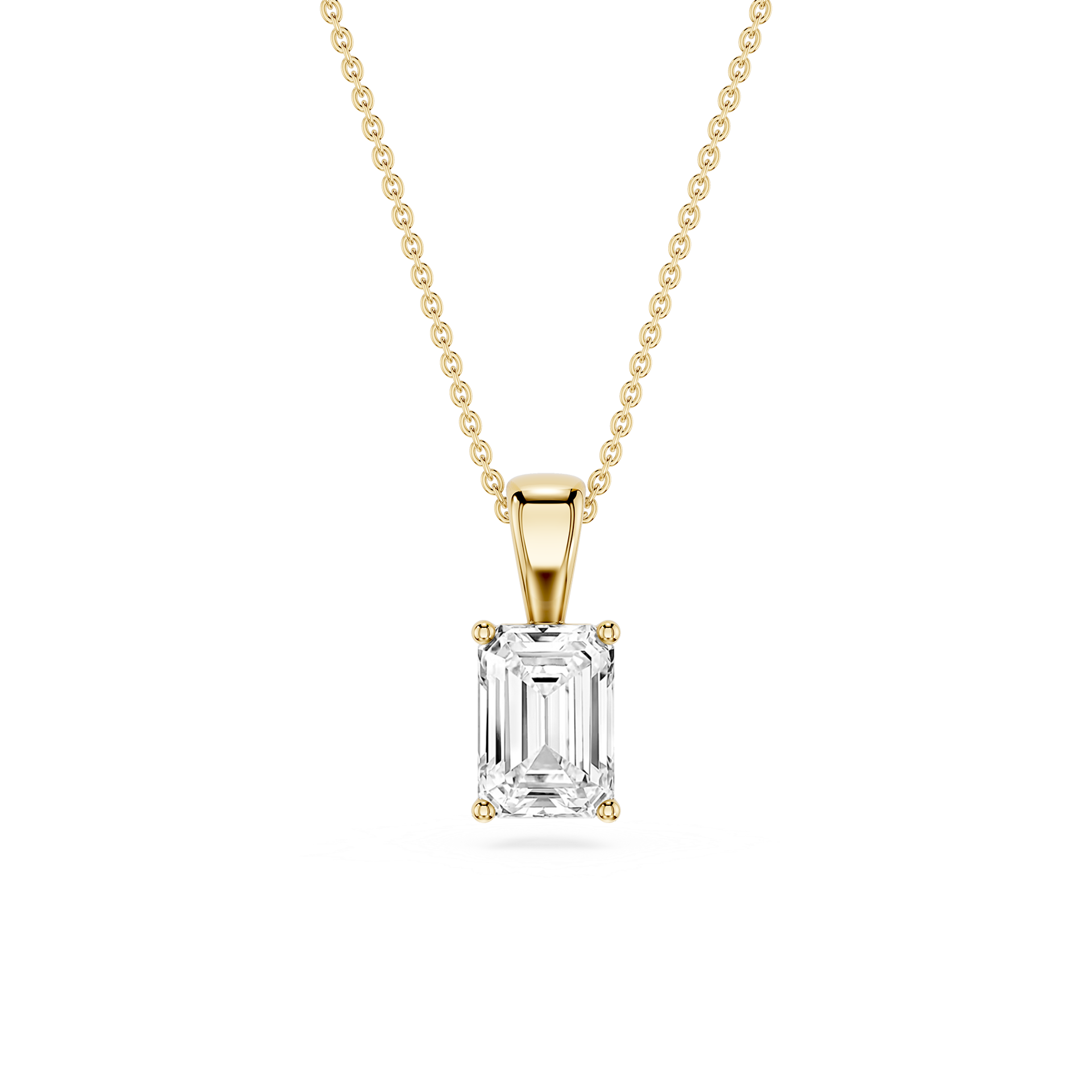 Lovea Solitär Anhänger – Smaragdschliff – Gelbgold