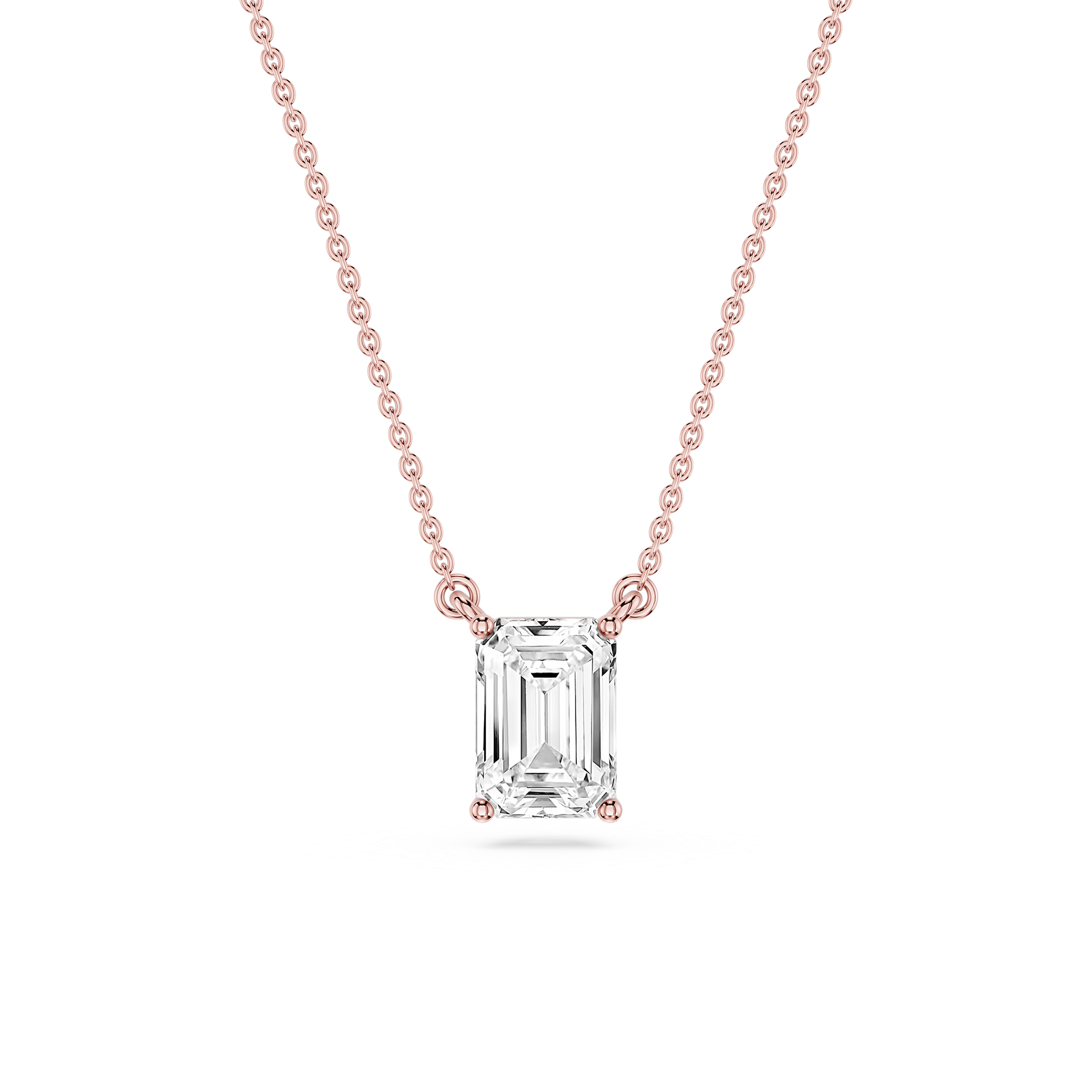 Lovea Classic Anhänger – Smaragdschliff – Roségold