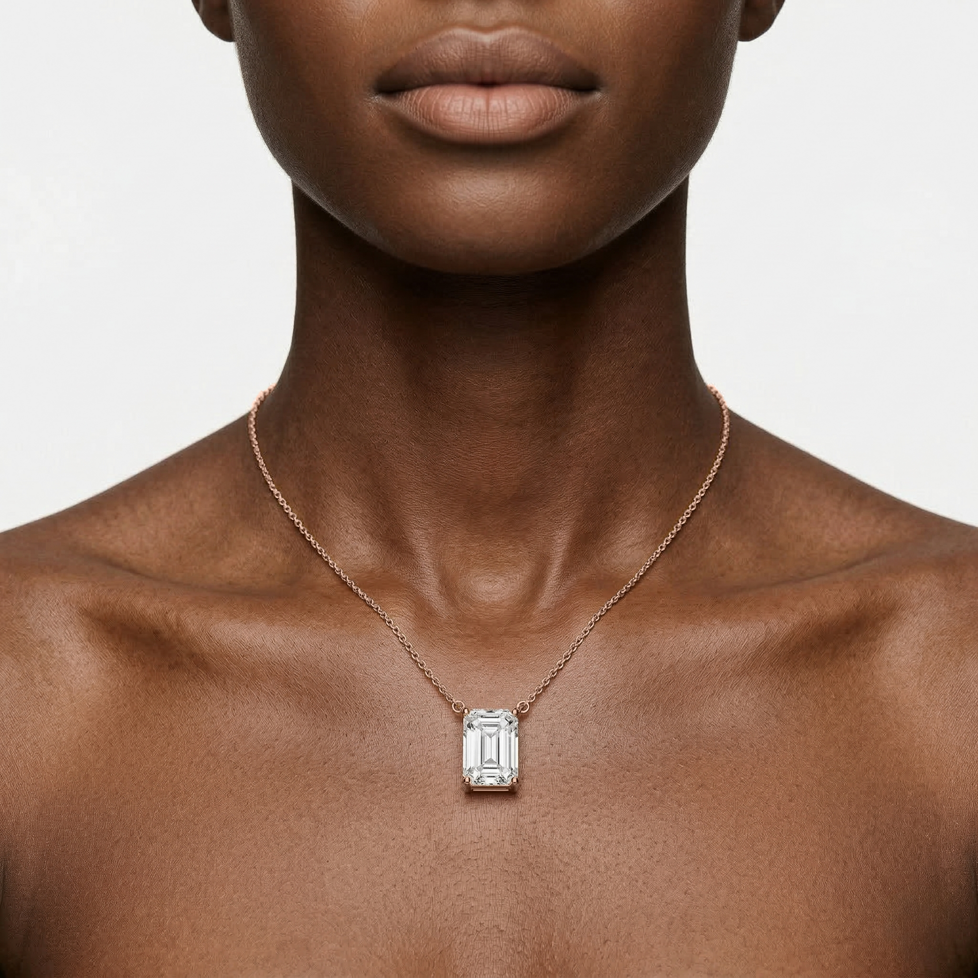 Lovea Classic Anhänger – Smaragdschliff – Roségold