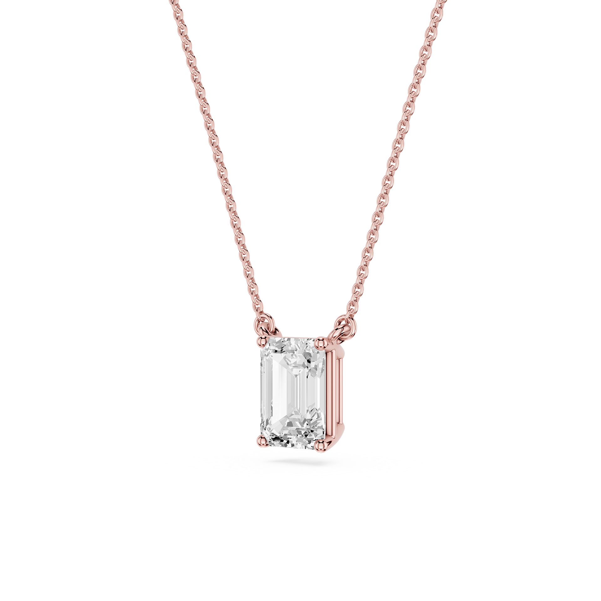 Lovea Classic Anhänger – Smaragdschliff – Roségold