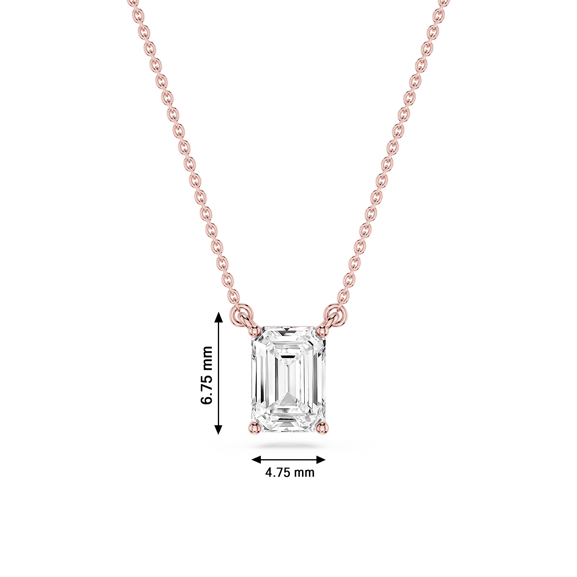 Lovea Classic Anhänger – Smaragdschliff – Roségold