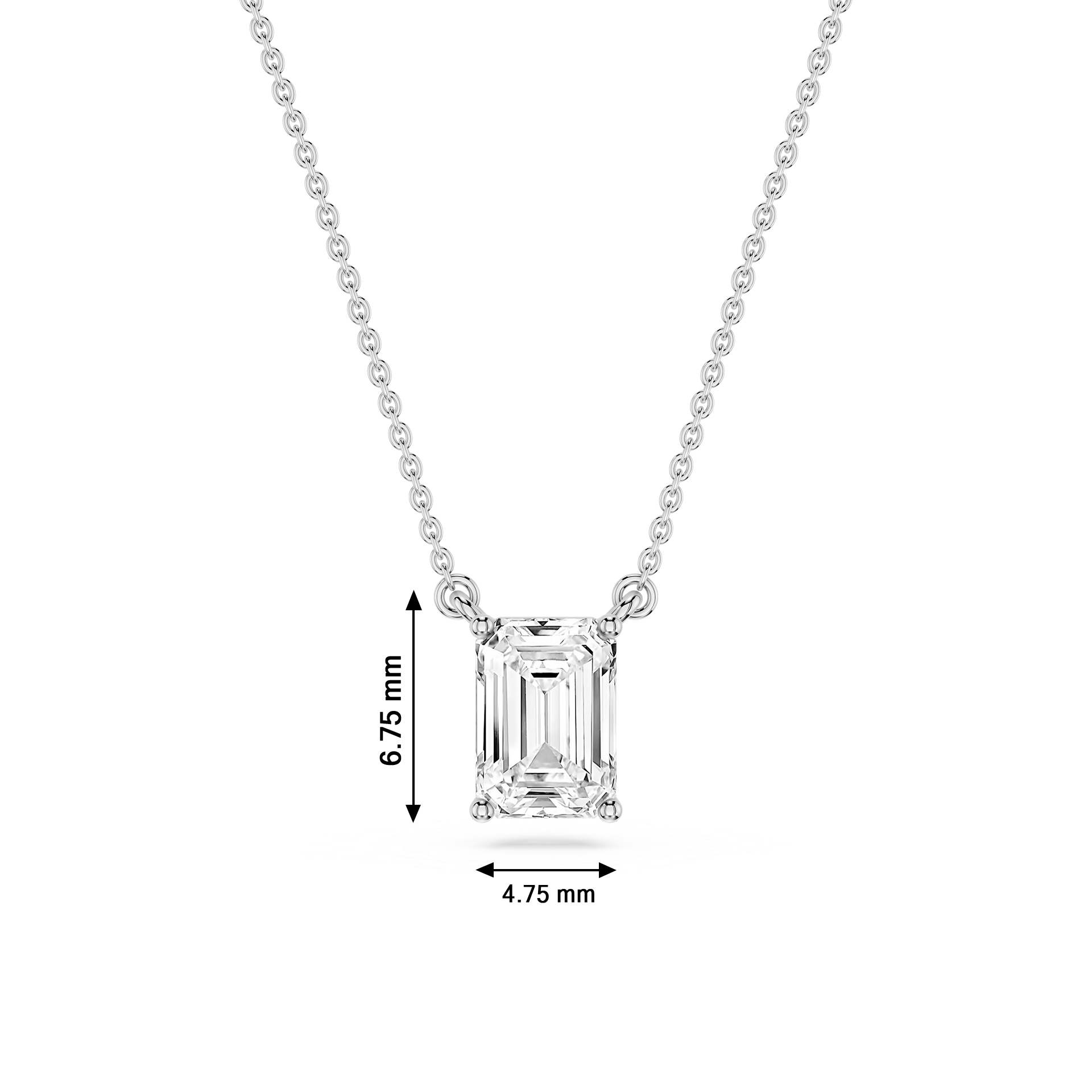 Lovea Classic Anhänger – Smaragdschliff – Weißgold