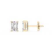 Lovea Classic Ohrstecker Sicherheitsverschluss – Smaragdschliff – Gelbgold