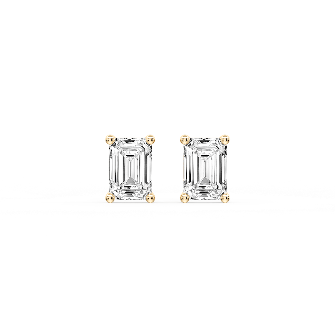 Lovea Classic Ohrstecker Sicherheitsverschluss – Smaragdschliff – Gelbgold