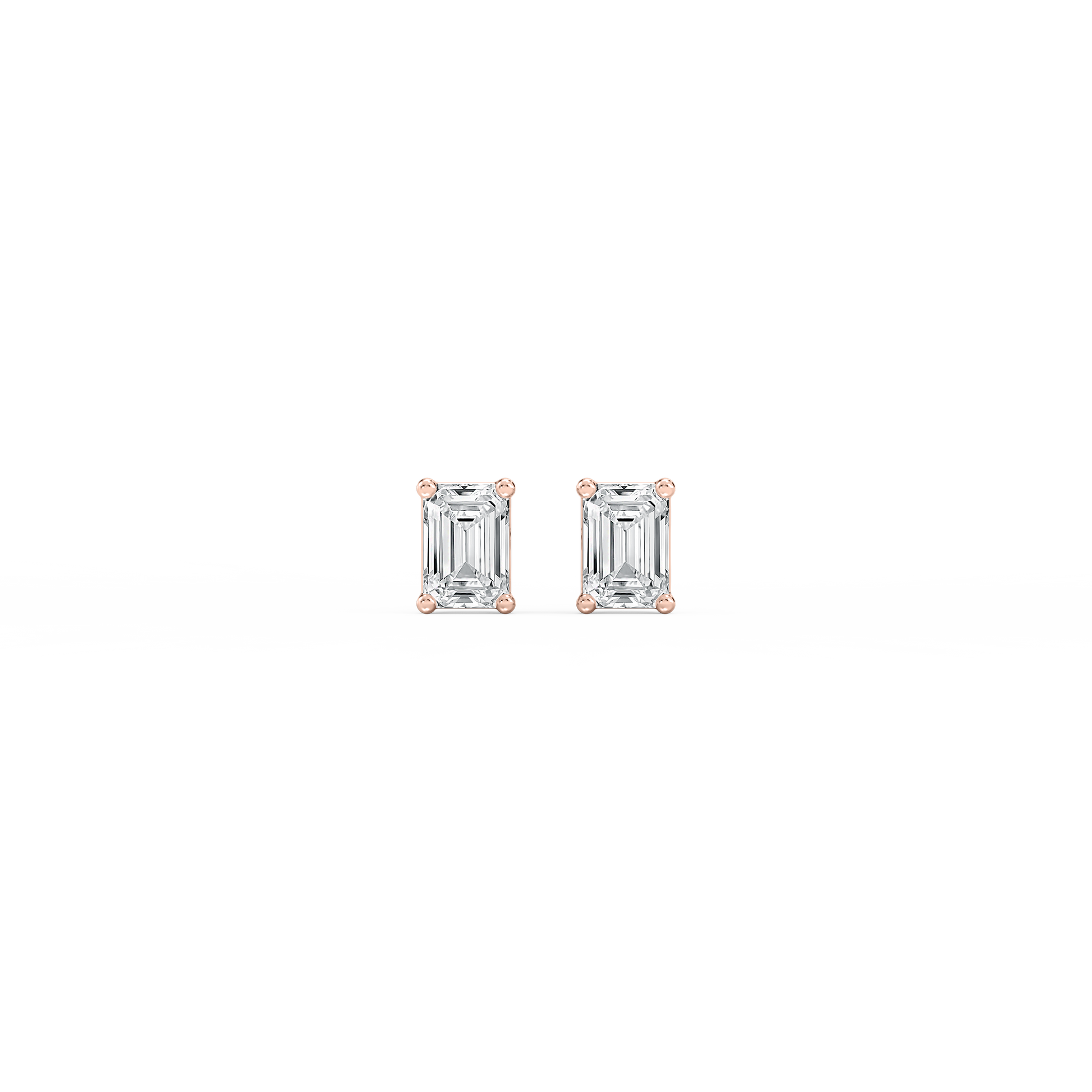 Lovea Classic Ohrstecker Steckverschluss – Smaragdschliff – Roségold