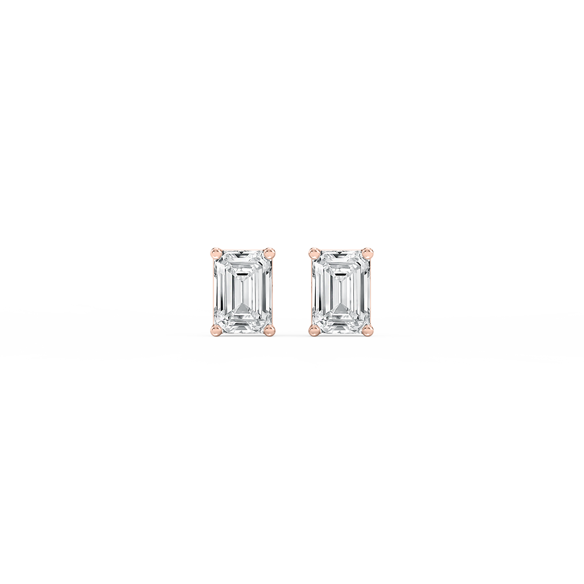 Lovea Classic Ohrstecker Steckverschluss – Smaragdschliff – Roségold