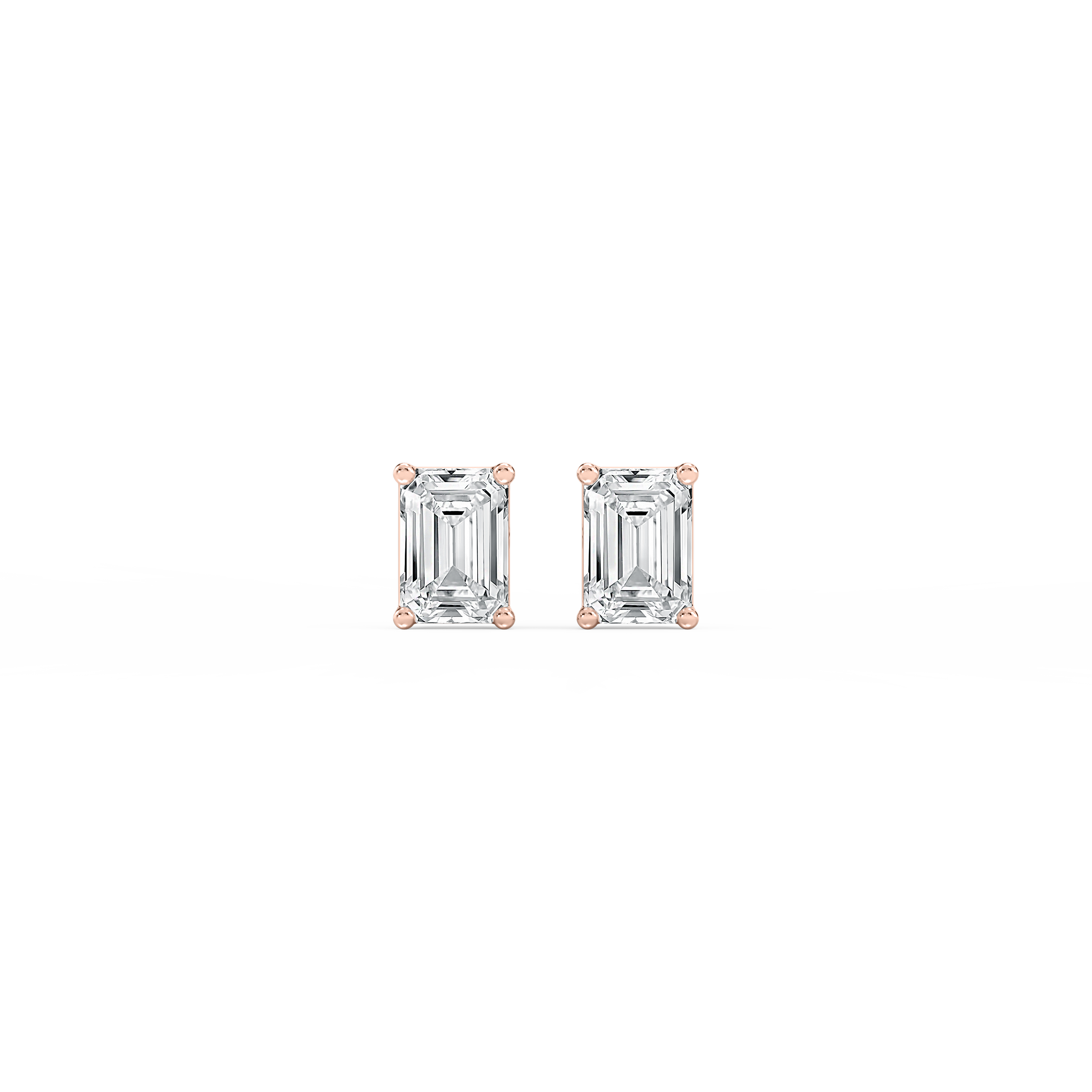 Lovea Classic Ohrstecker Steckverschluss – Smaragdschliff – Roségold