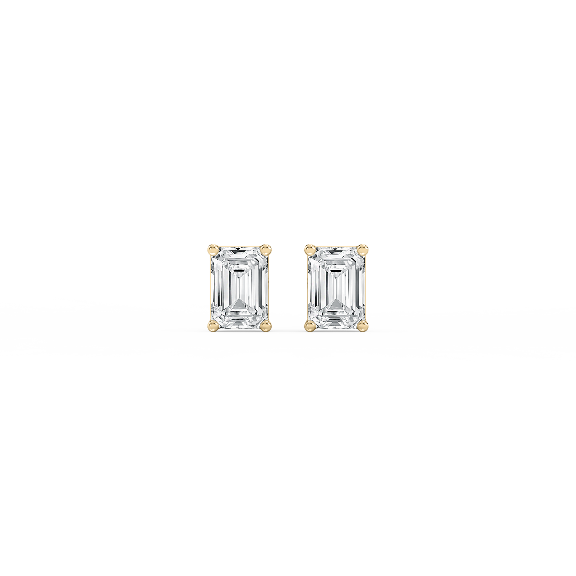 Lovea Classic Ohrstecker Steckverschluss – Smaragdschliff – Gelbgold