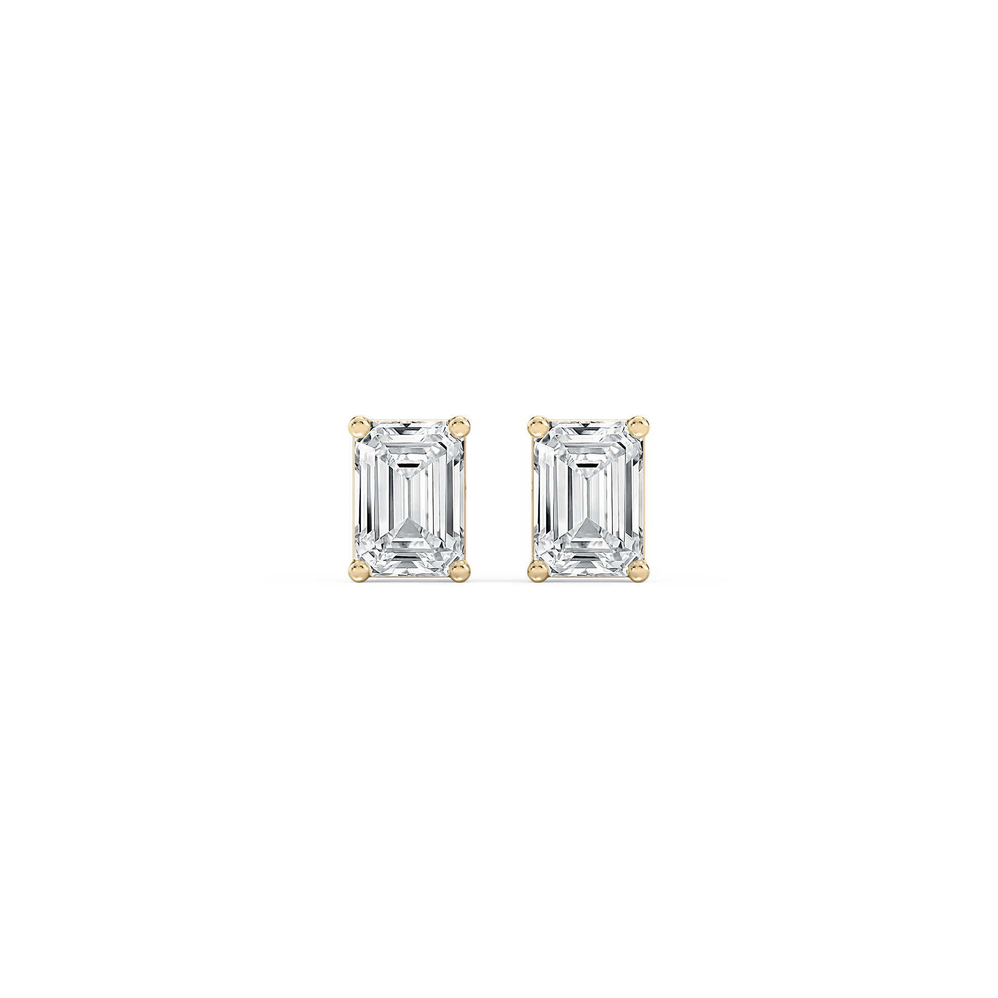 Lovea Classic Ohrstecker Steckverschluss – Smaragdschliff – Gelbgold
