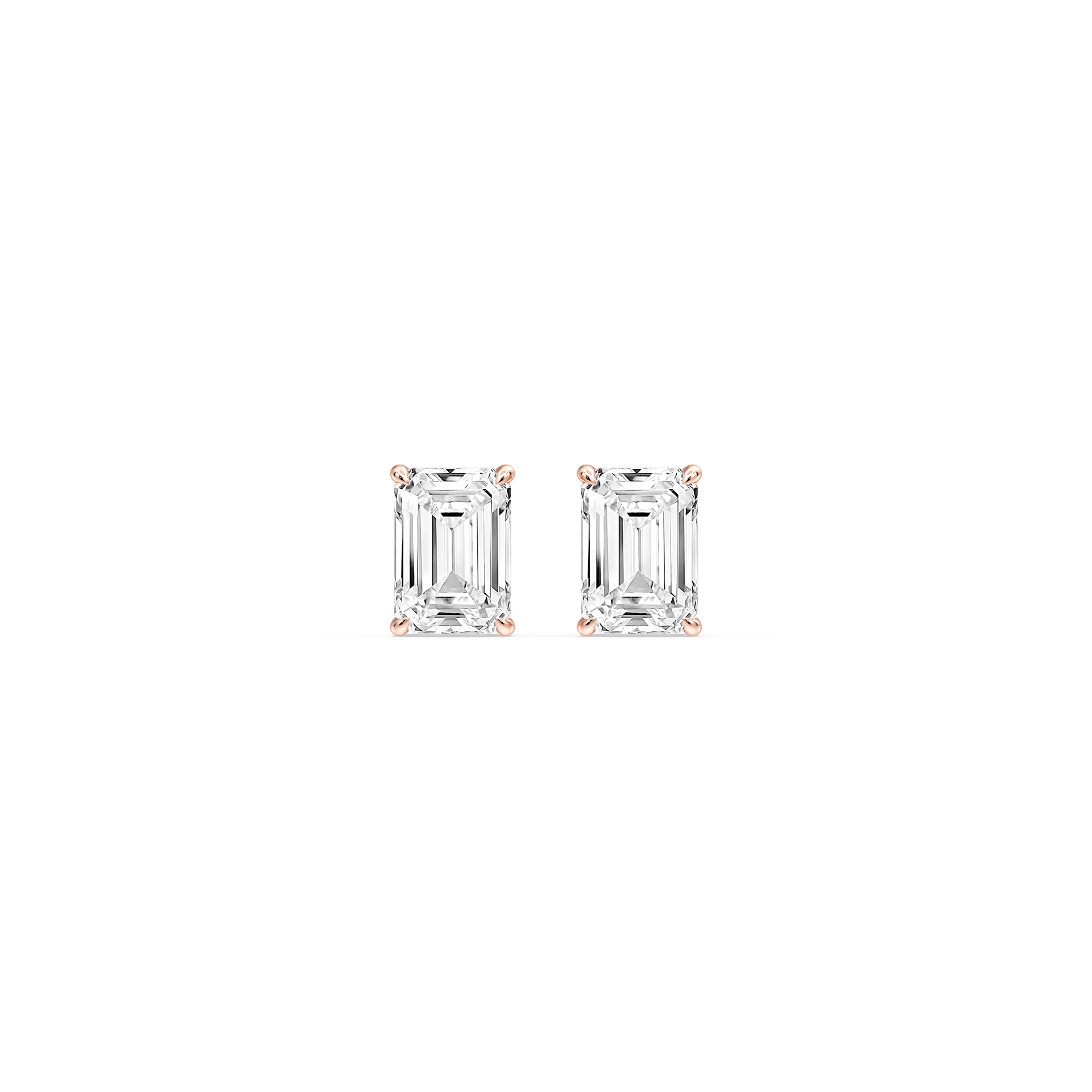 Lovea Claw Ohrstecker Steckverschluss – Smaragdschliff – Roségold