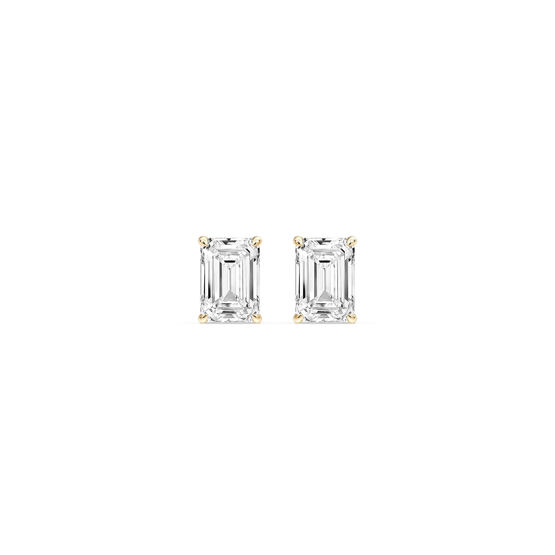 Lovea Claw Ohrstecker Steckverschluss – Smaragdschliff – Gelbgold
