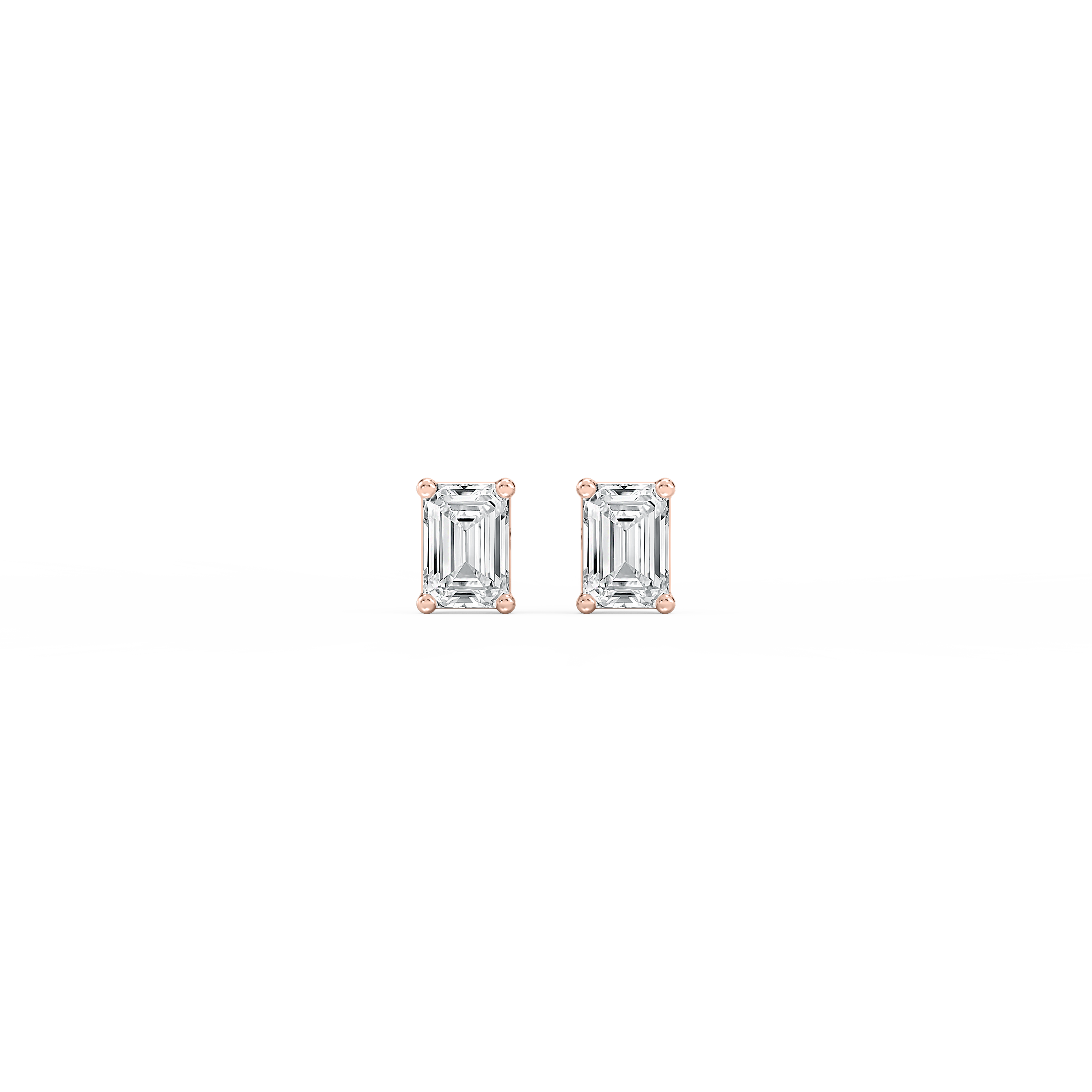 Lovea Classic Ohrstecker Schraubverschluss – Smaragdschliff – Roségold