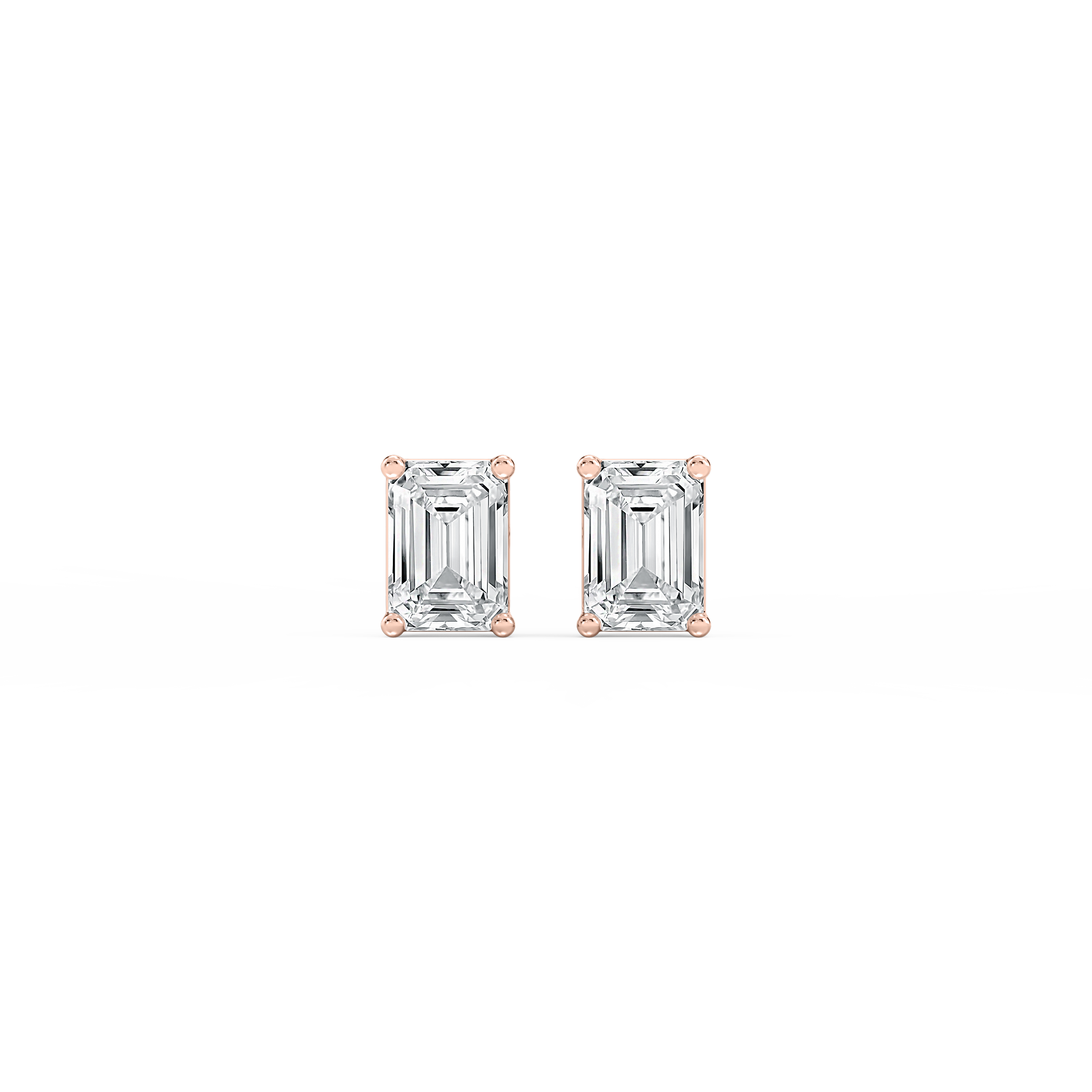 Lovea Classic Ohrstecker Schraubverschluss – Smaragdschliff – Roségold