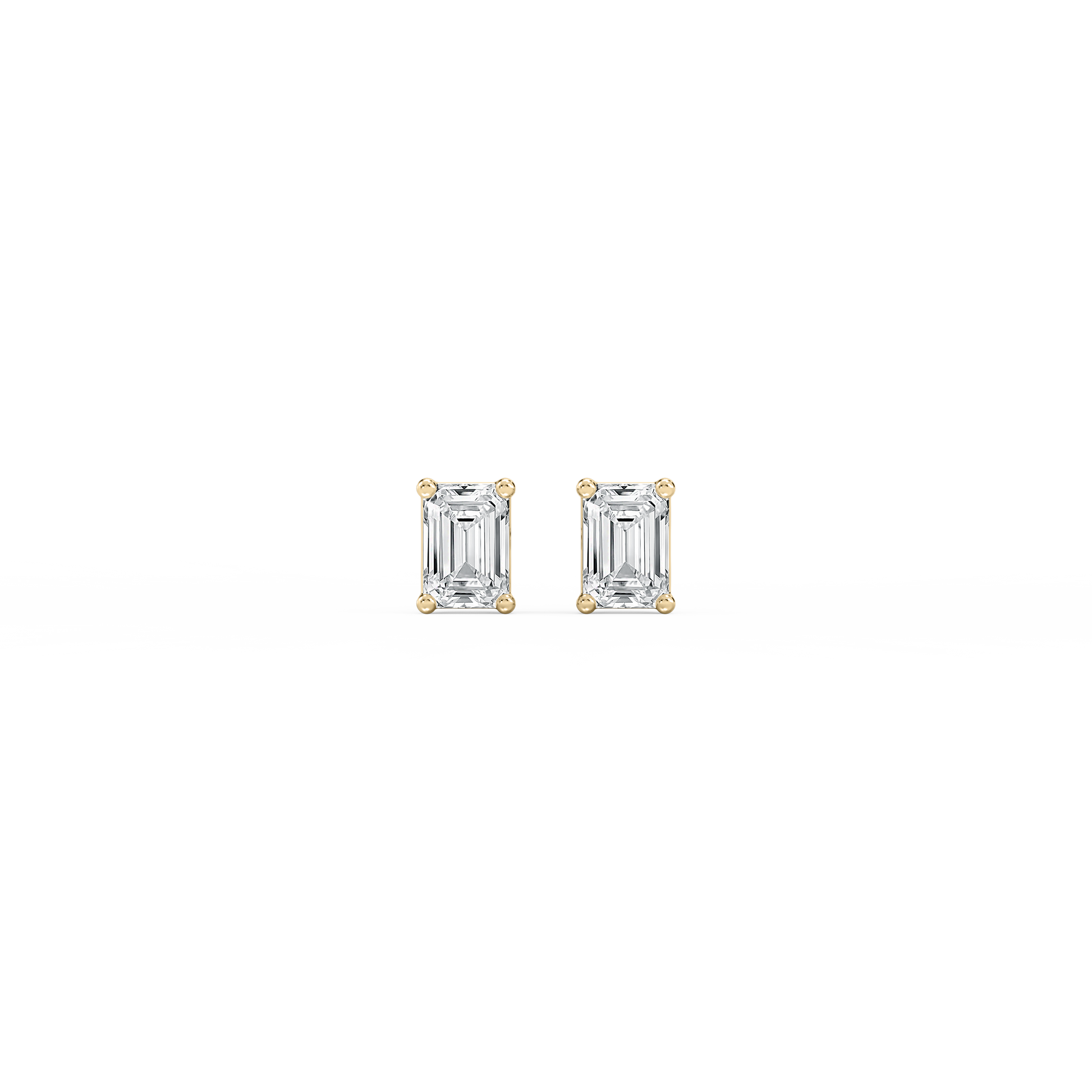 Lovea Classic Ohrstecker Schraubverschluss – Smaragdschliff – Gelbgold