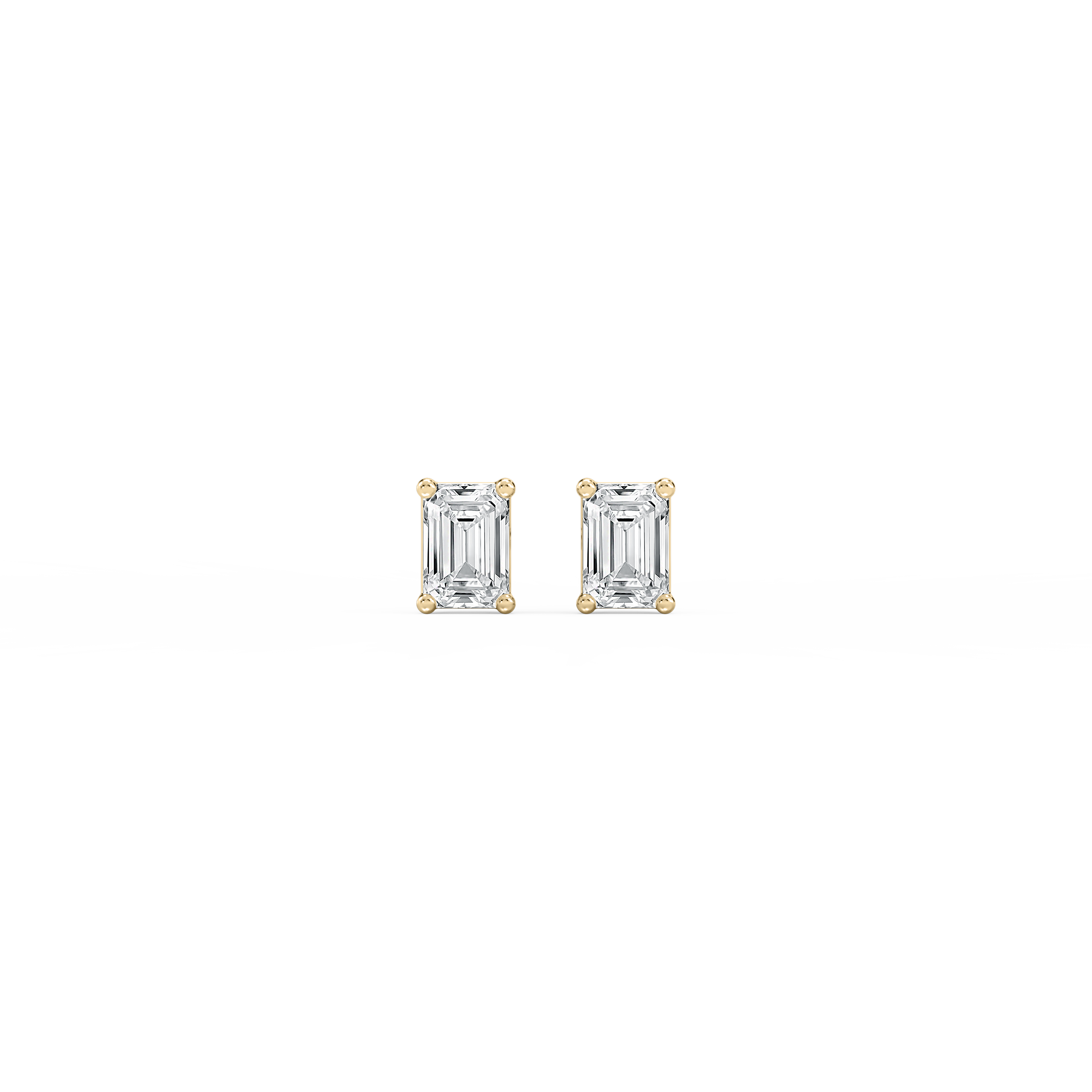 Lovea Classic Ohrstecker Schraubverschluss – Smaragdschliff – Gelbgold