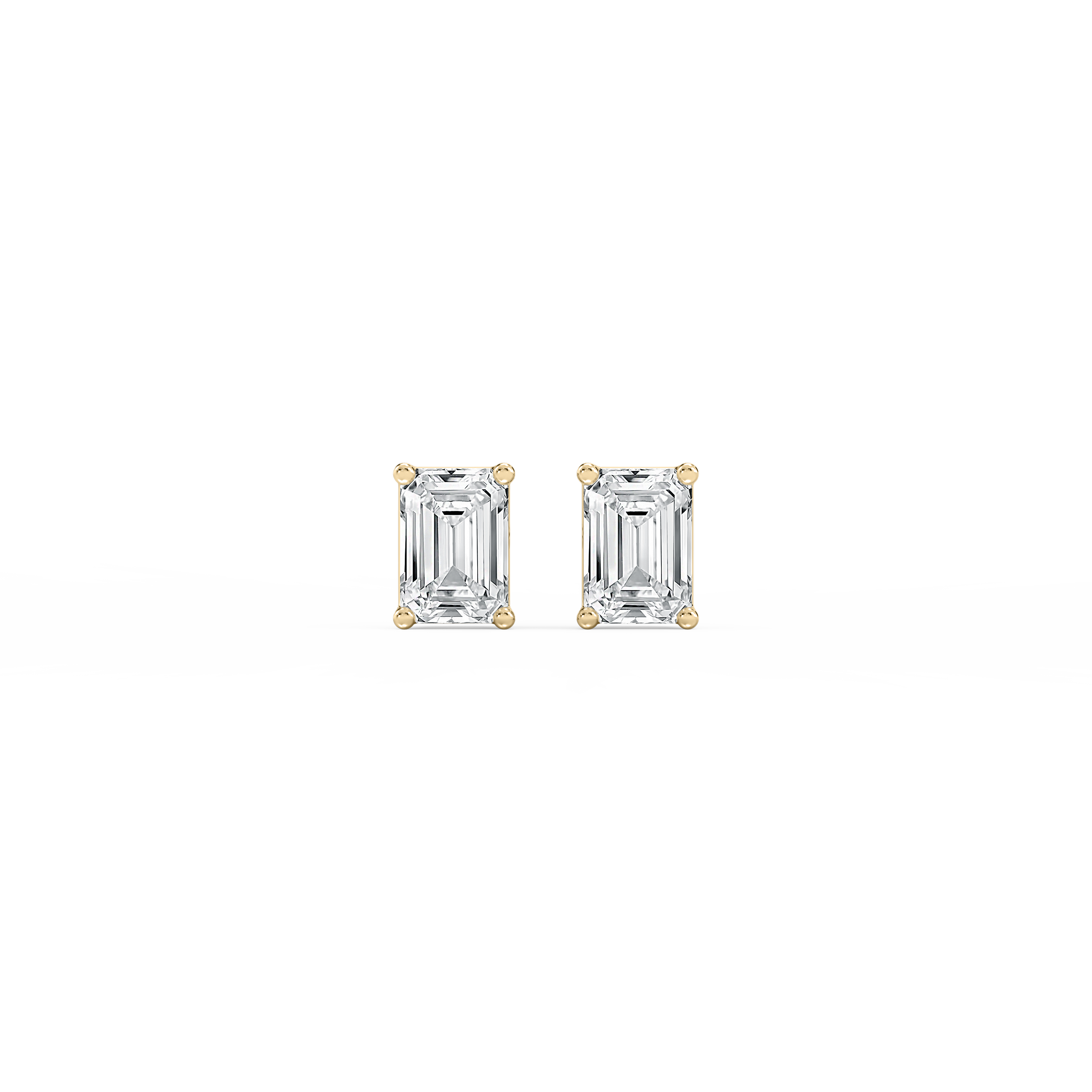 Lovea Classic Ohrstecker Schraubverschluss – Smaragdschliff – Gelbgold