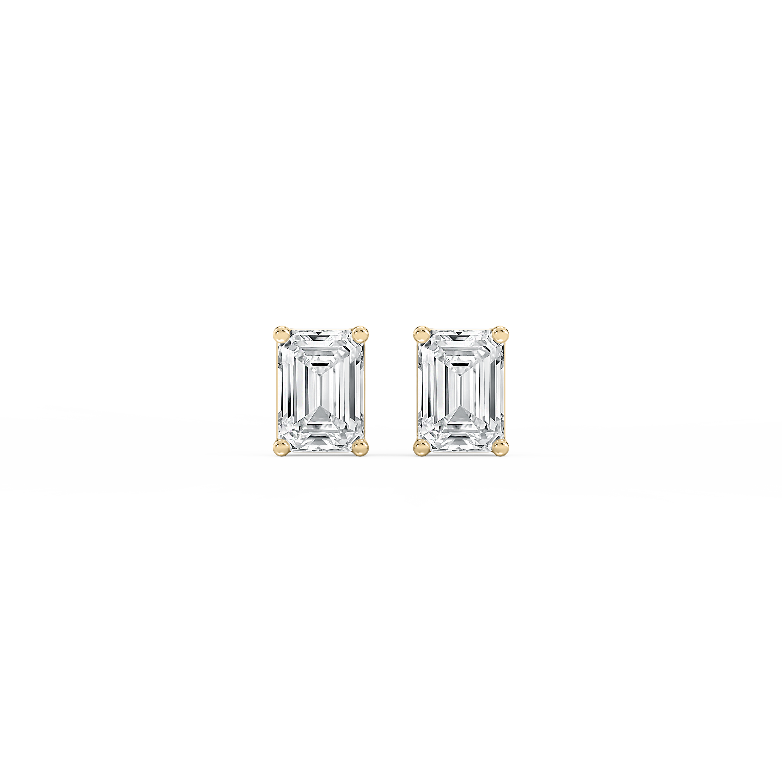 Lovea Classic Ohrstecker Schraubverschluss – Smaragdschliff – Gelbgold