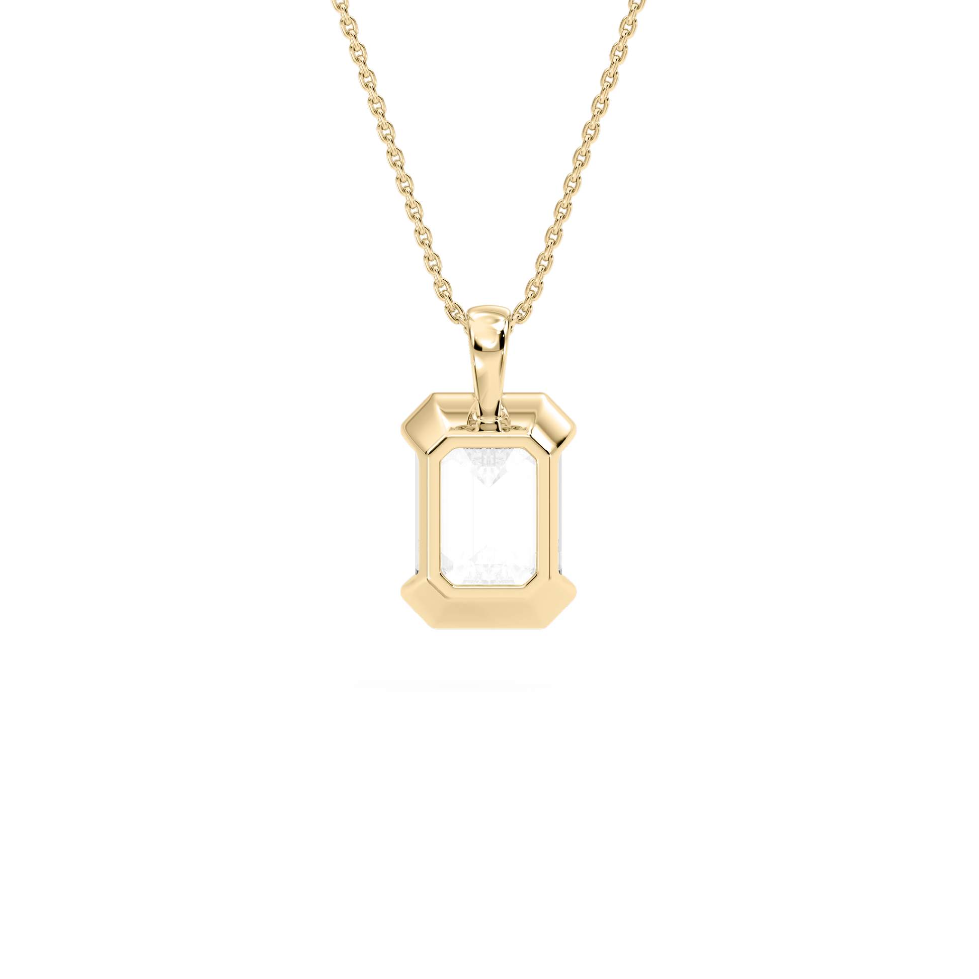 Lovea Bezel Anhänger – Smaragdschliff – Gelbgold