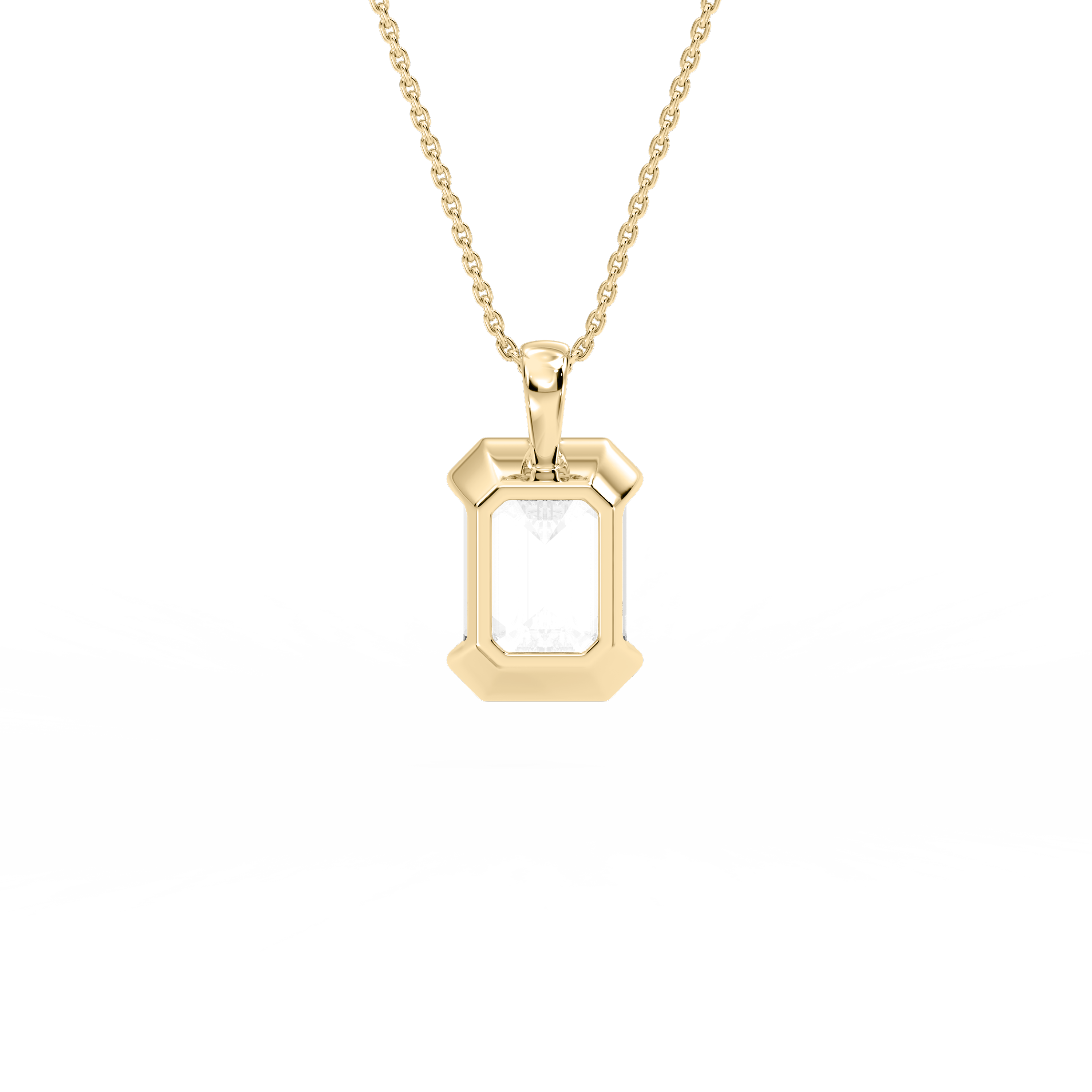 Lovea Bezel Anhänger – Smaragdschliff – Gelbgold