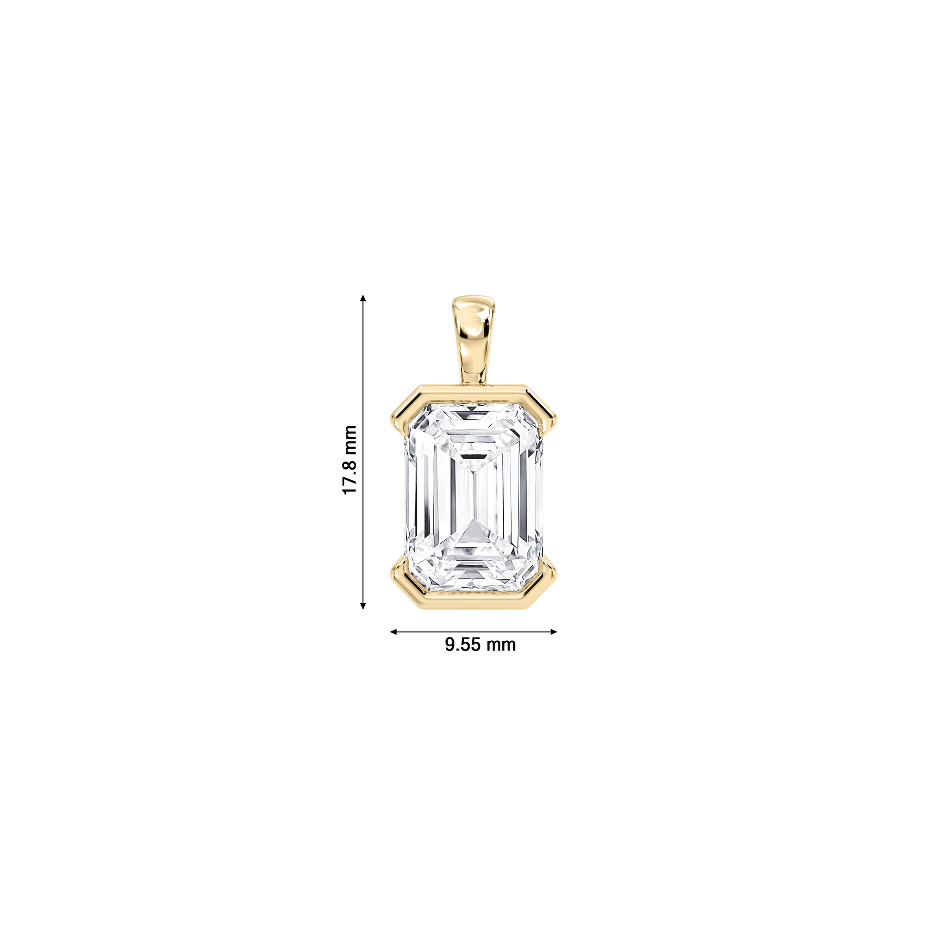 Lovea Bezel Anhänger – Smaragdschliff – Gelbgold