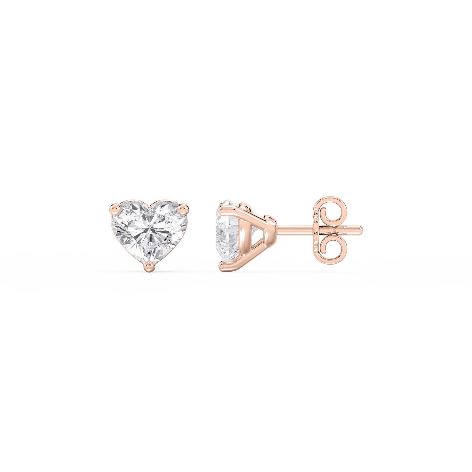 Lovea Martini Ohrstecker Steckverschluss – Herzschliff – Roségold