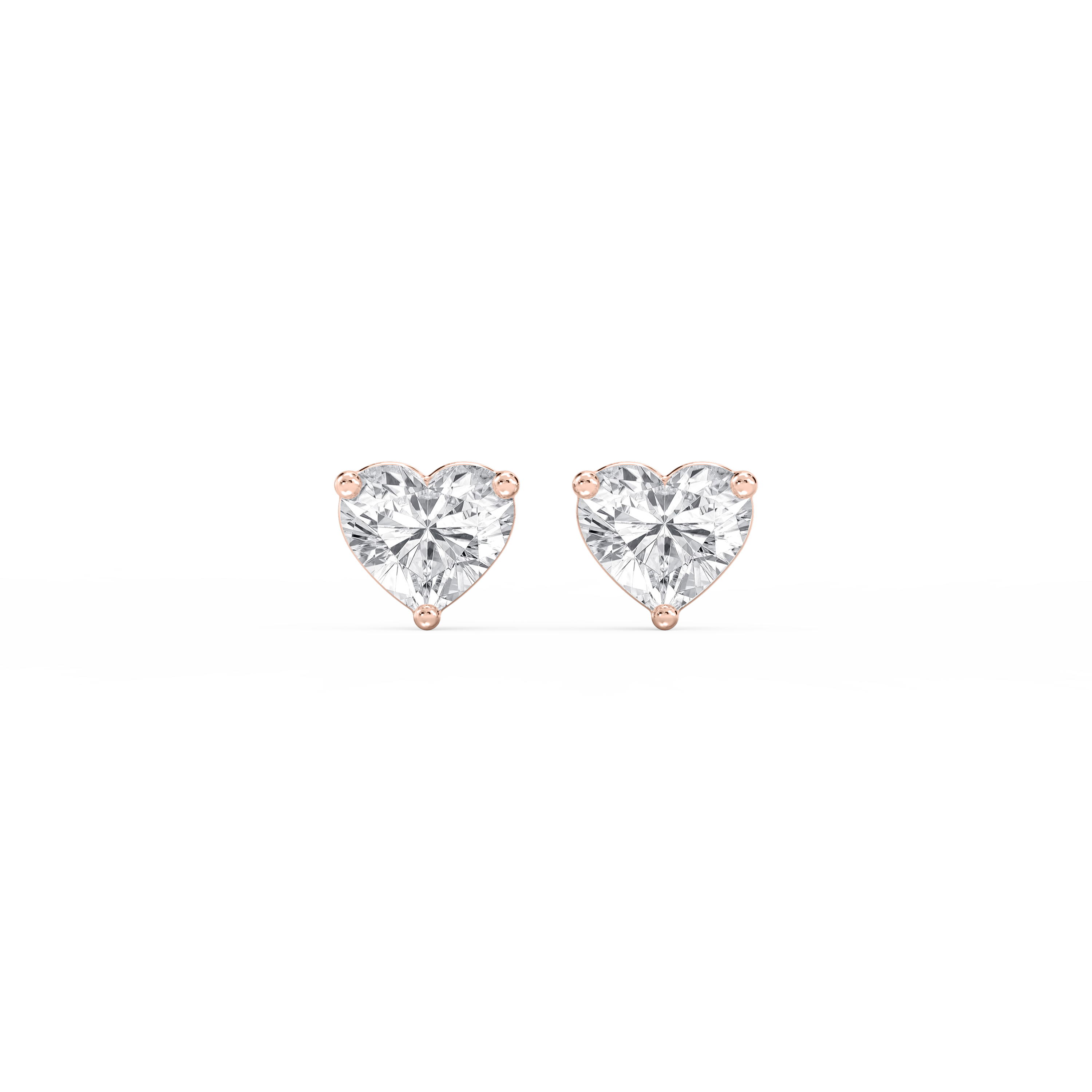 Lovea Martini Ohrstecker Steckverschluss – Herzschliff – Roségold