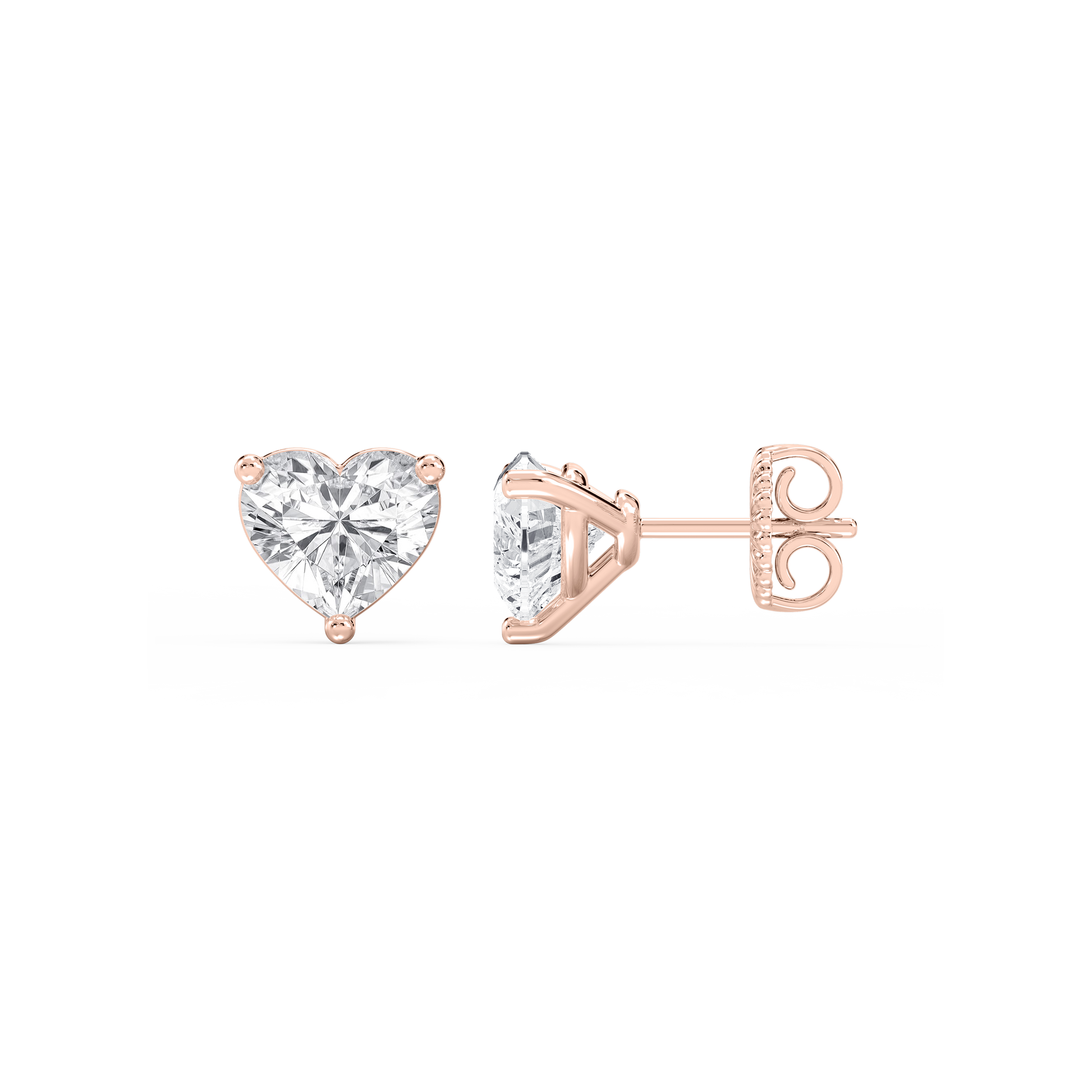Lovea Martini Ohrstecker Steckverschluss – Herzschliff – Roségold