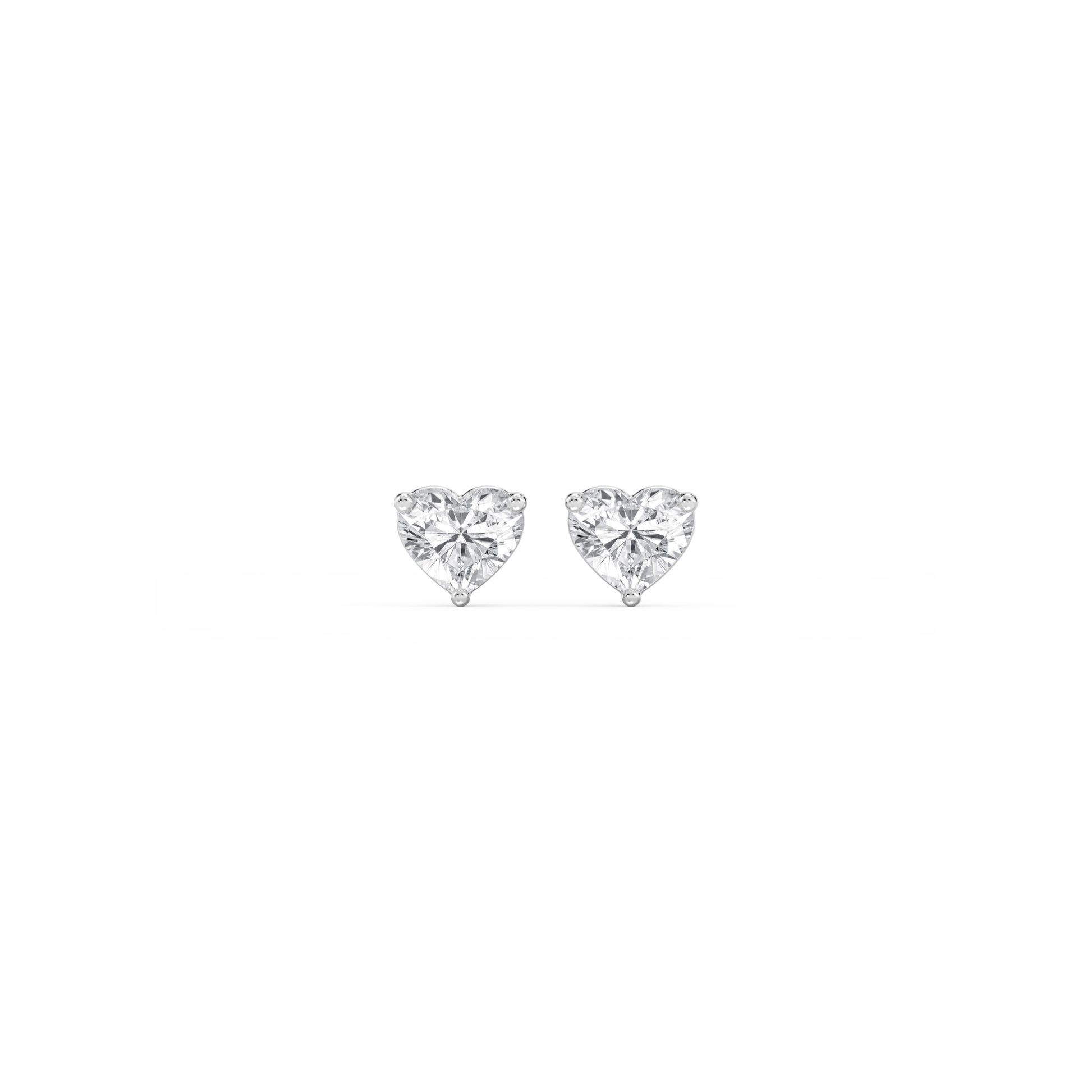 Lovea Martini Ohrstecker Steckverschluss – Herzschliff – Weißgold
