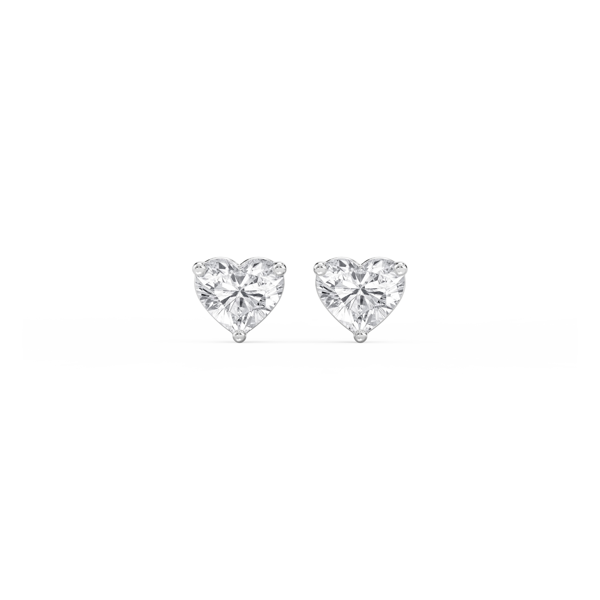Lovea Martini Ohrstecker Steckverschluss – Herzschliff – Weißgold