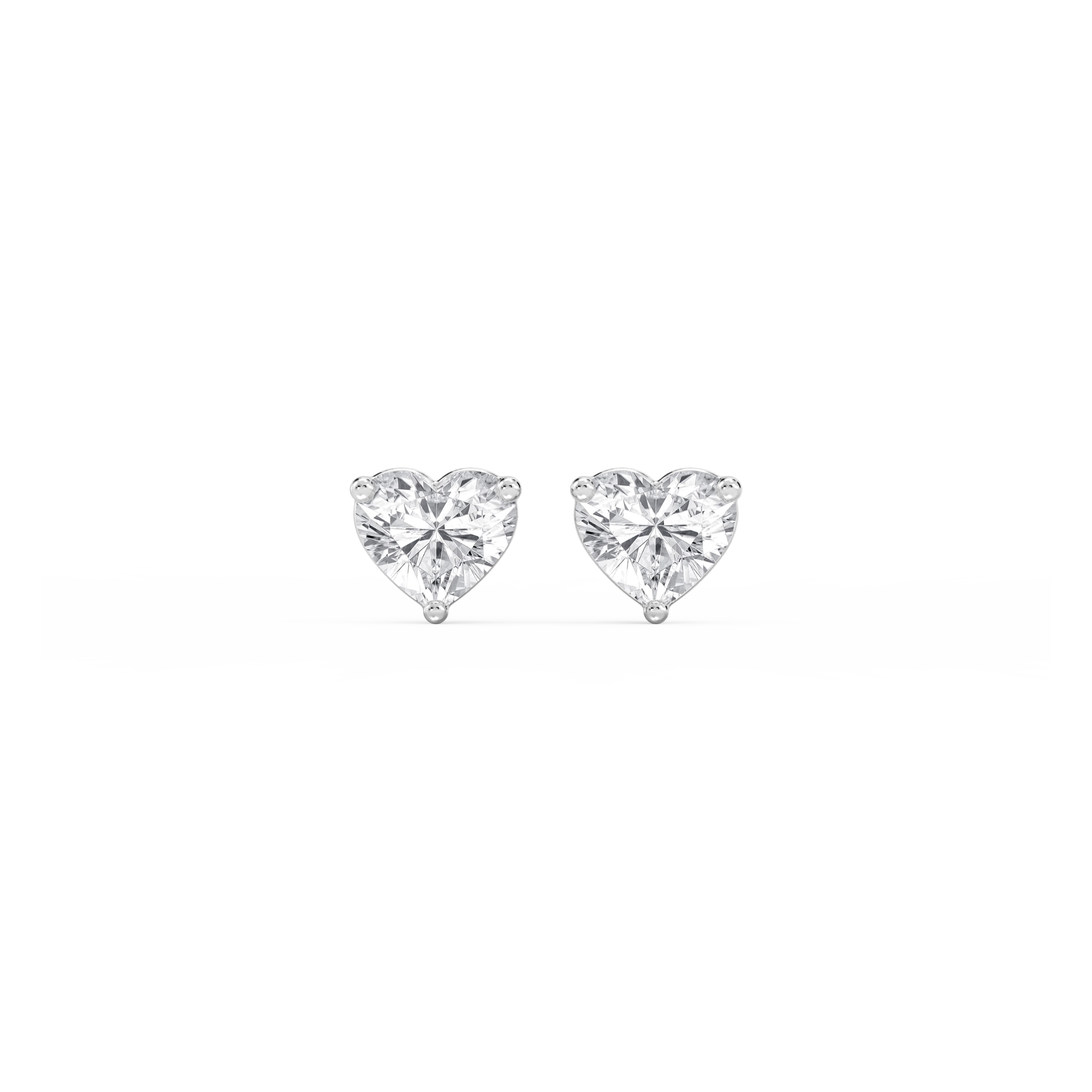 Lovea Martini Ohrstecker Steckverschluss – Herzschliff – Weißgold