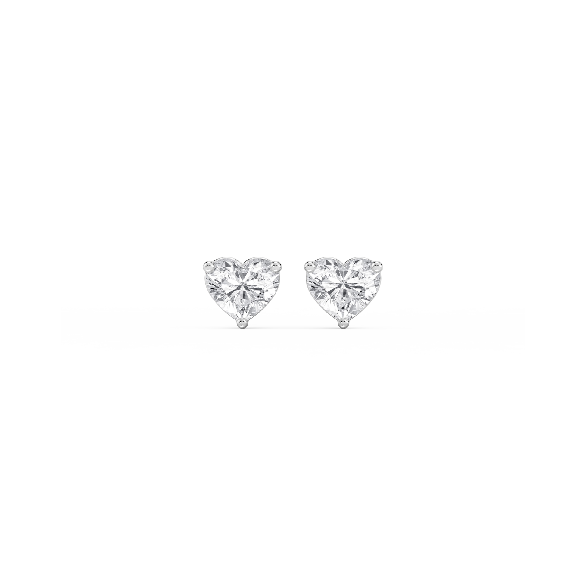 Lovea Martini Ohrstecker Steckverschluss – Herzschliff – Weißgold